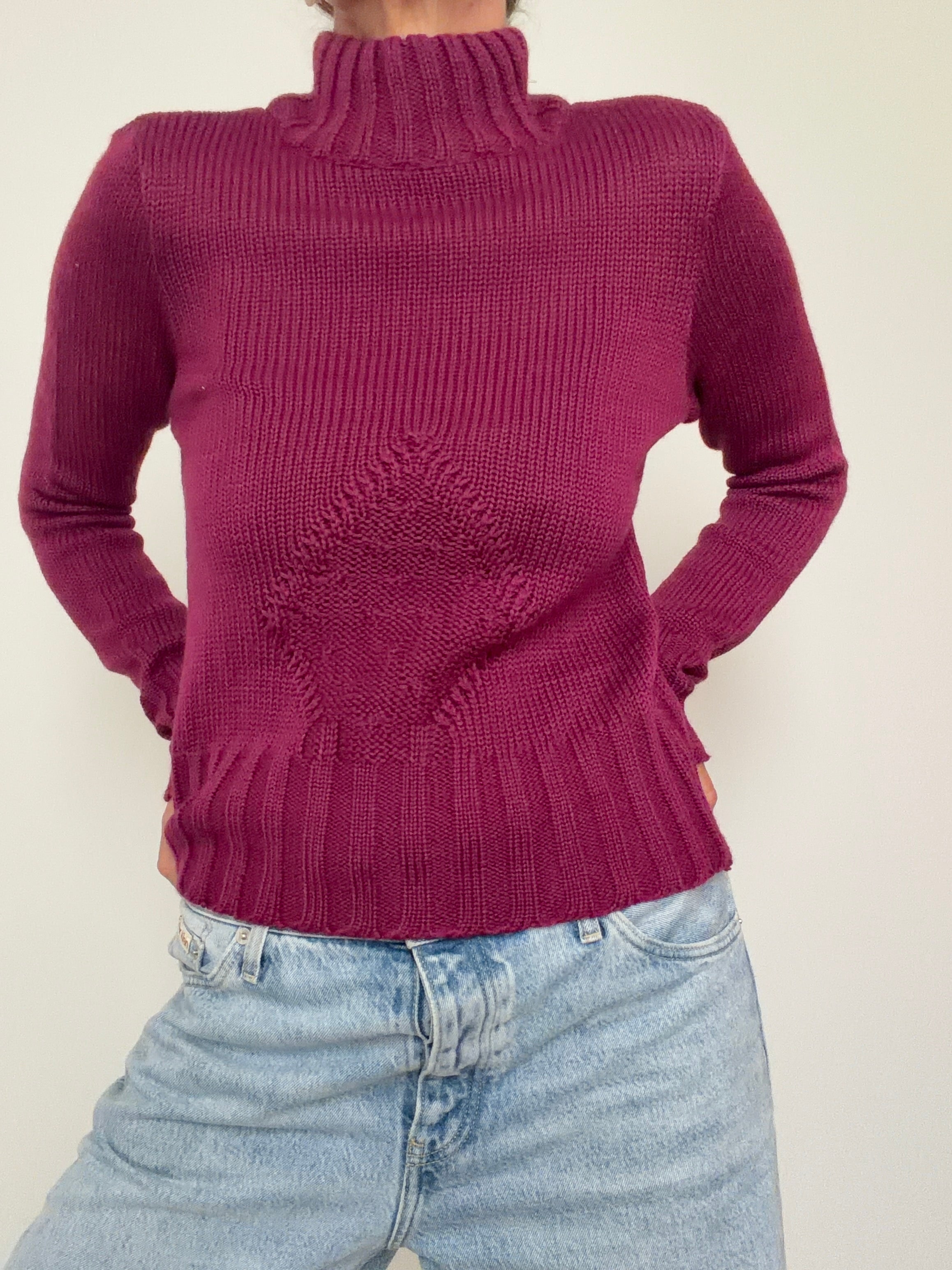 Plum Diamond Knit