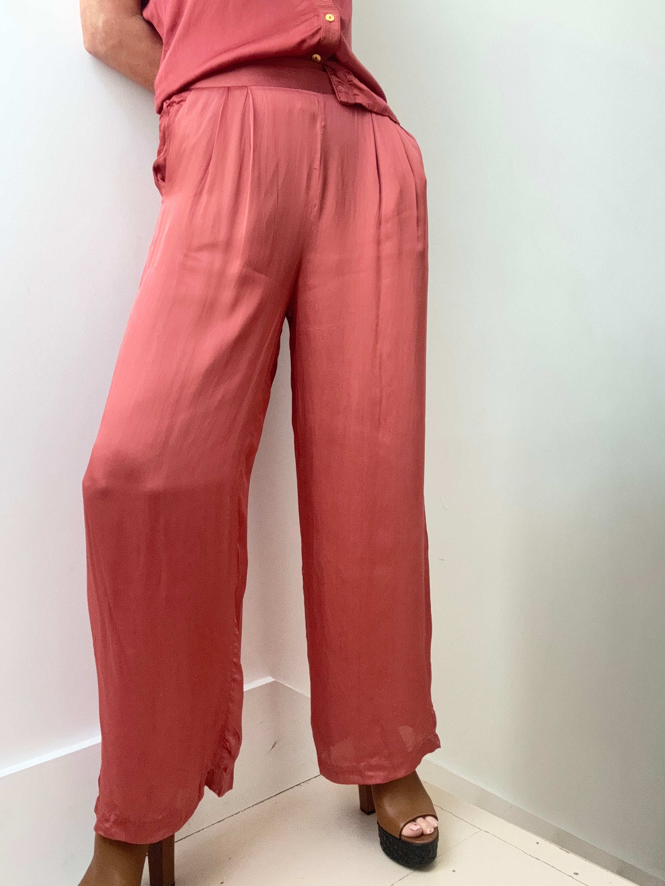 Wide Leg Pants Rust