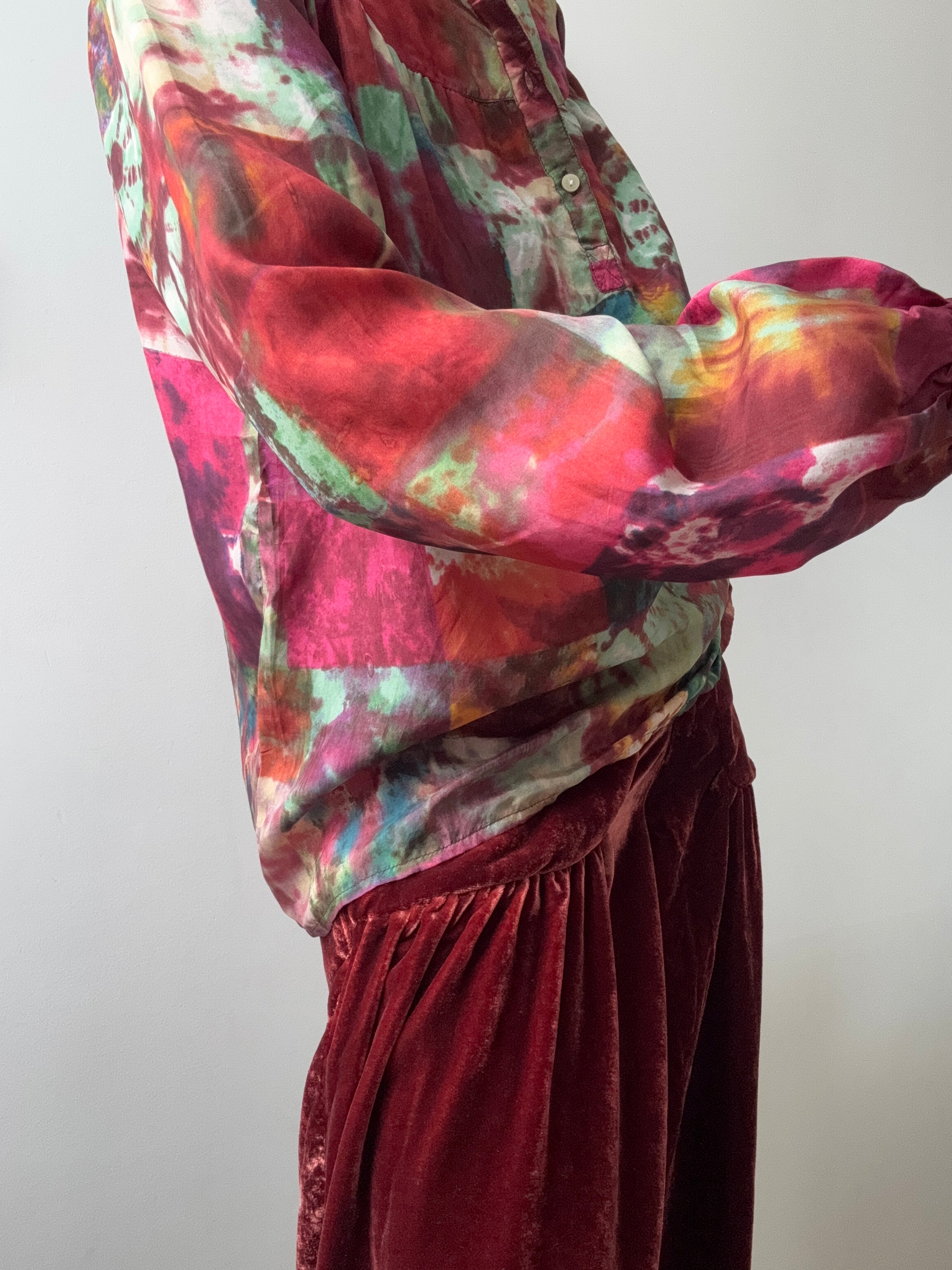 Lucky Brand Tie Dye Silk Blouse | Shirts