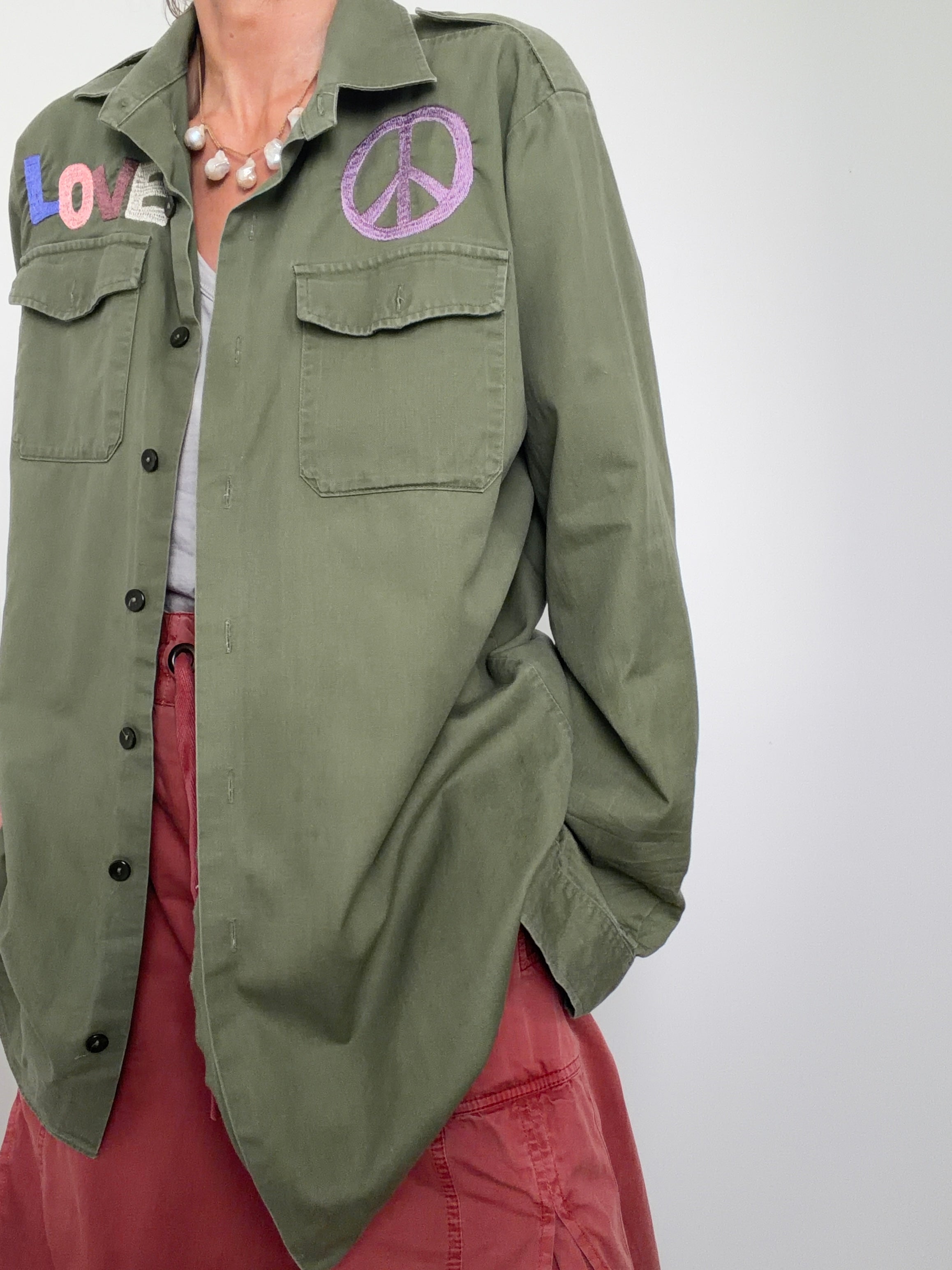 Love & Peace Coloured Army Shirt 224