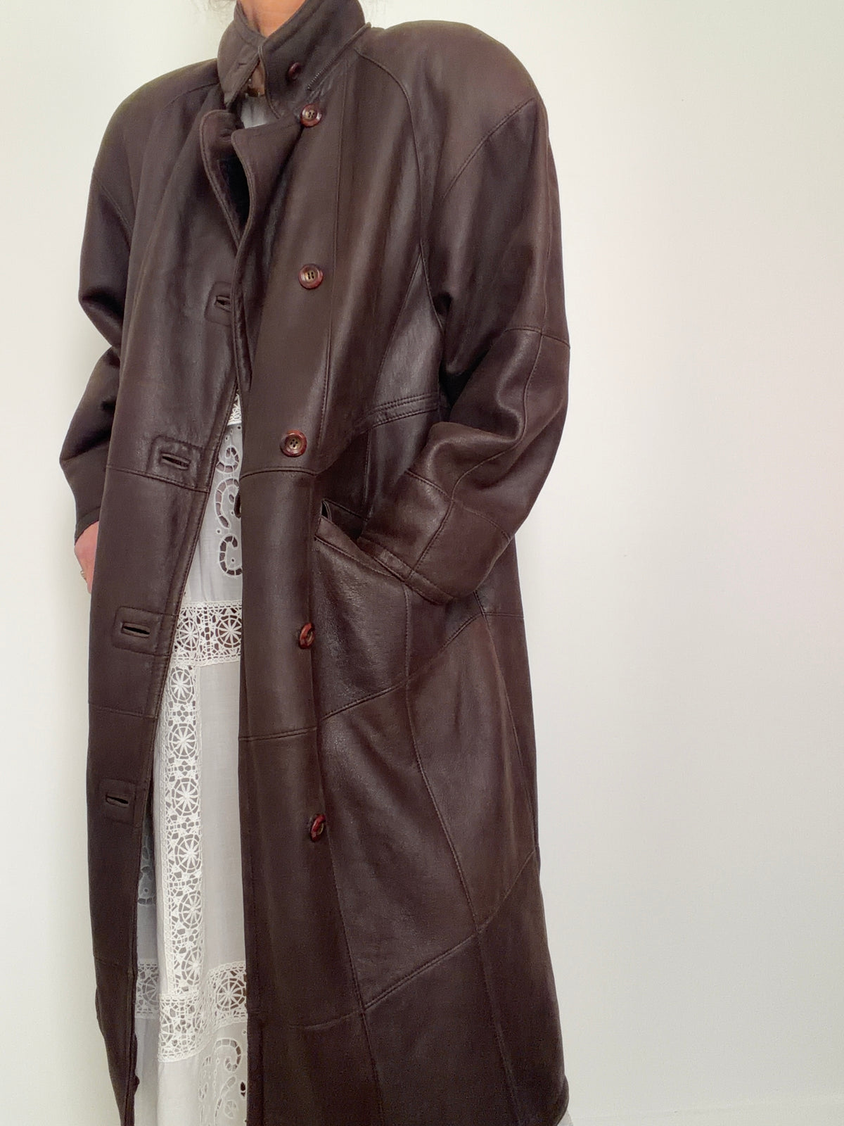 Vintage 80,s Shearling Maxi Coat