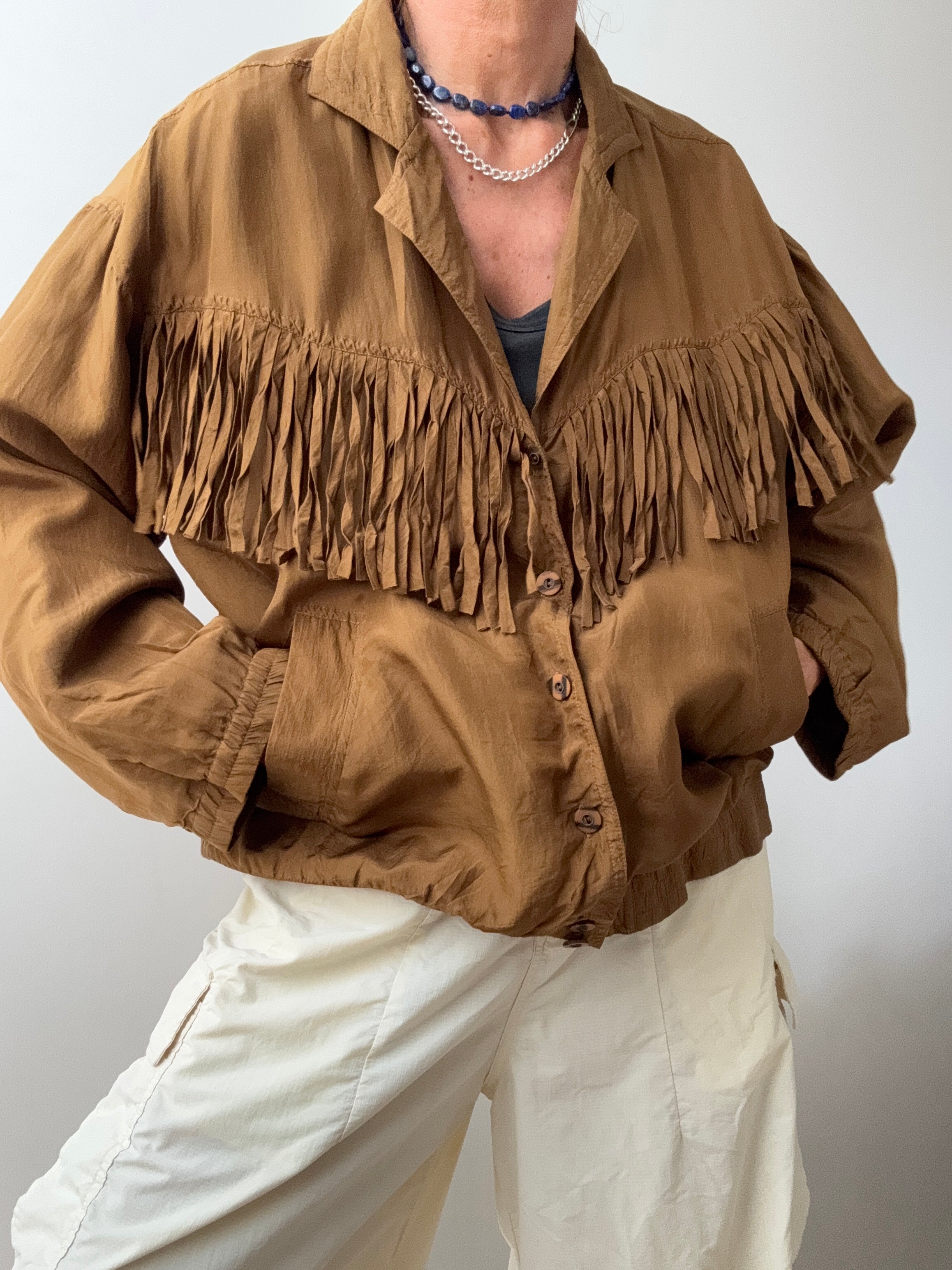 Silk Tassle Bomber Jacket