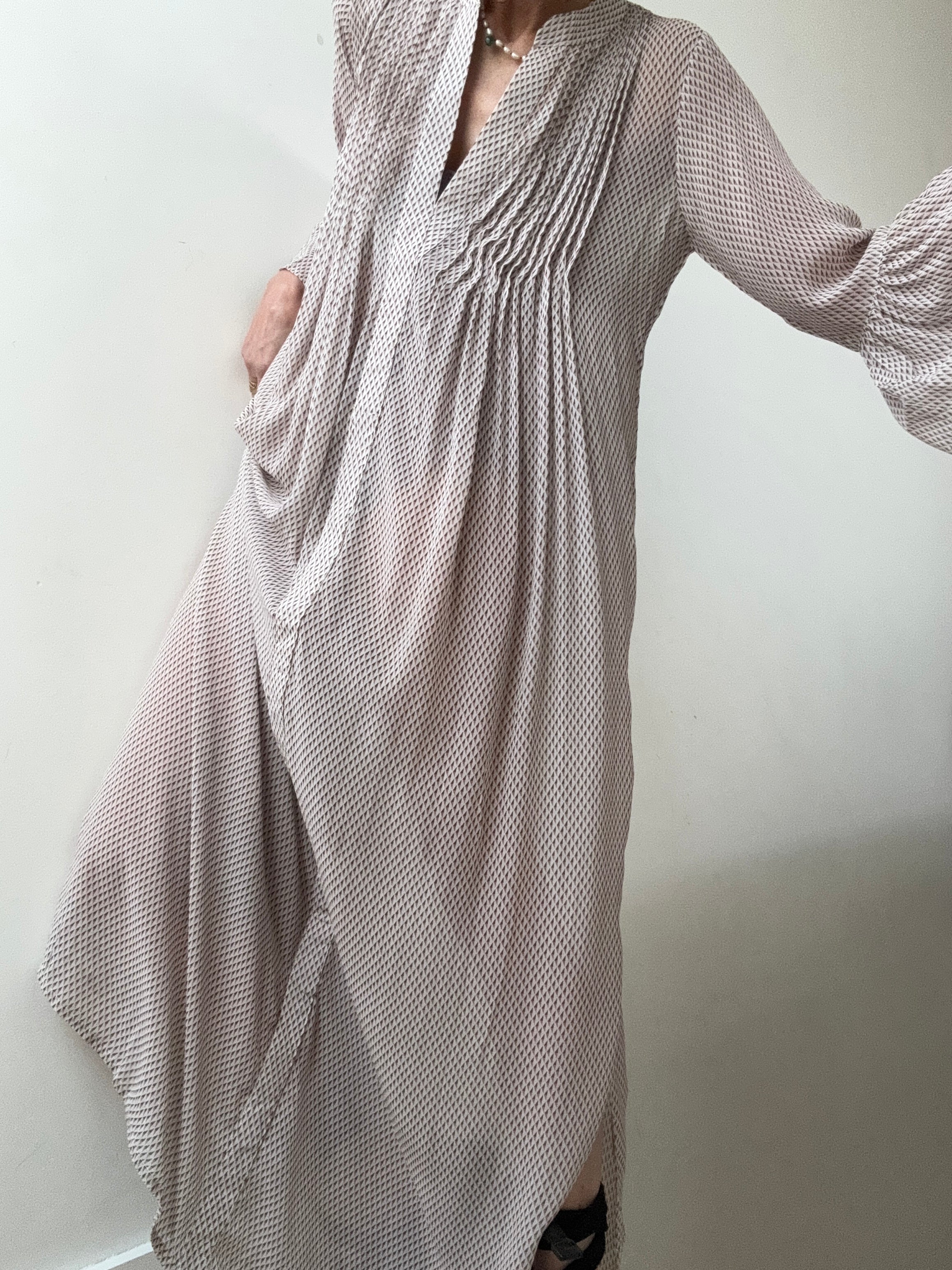 Evarae Maxi Silk Tunic Geometric