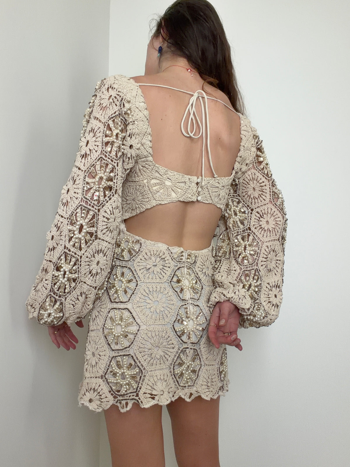 Embellished Crochet Milkmaid Mini