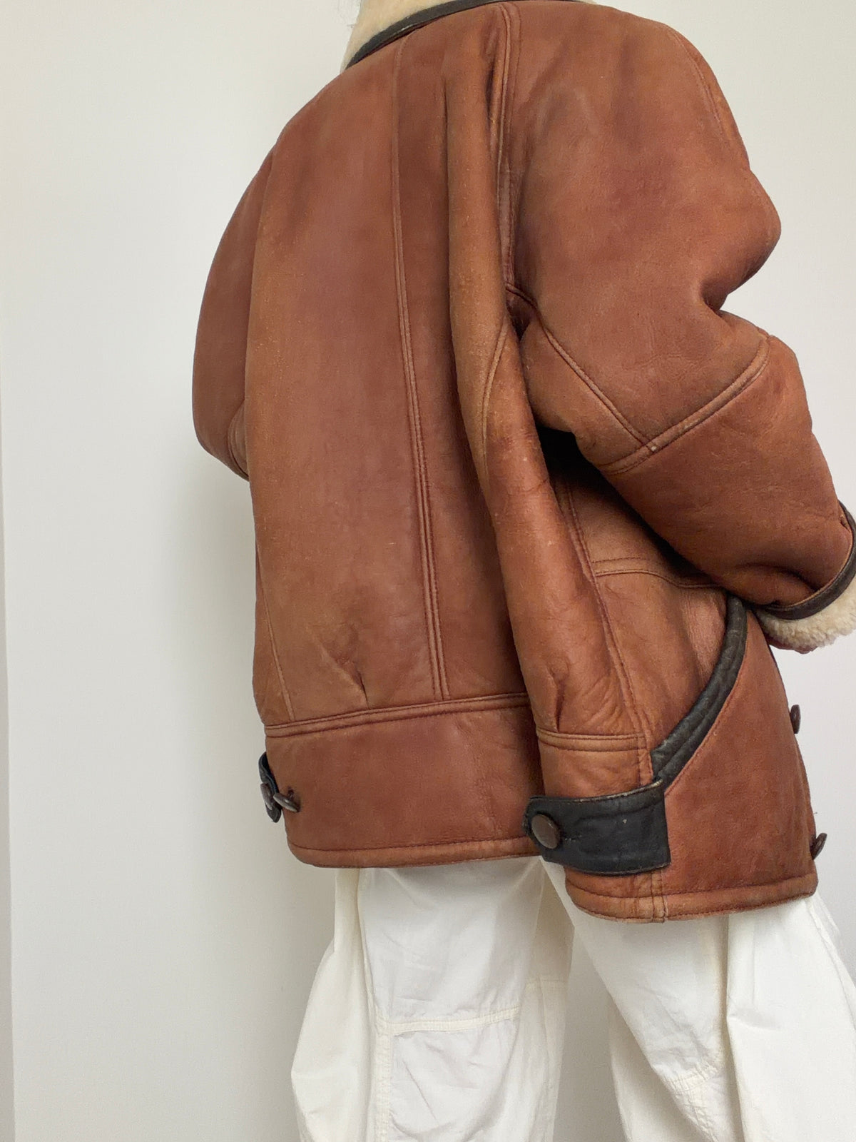 Shawl Collar Shearling With Trim