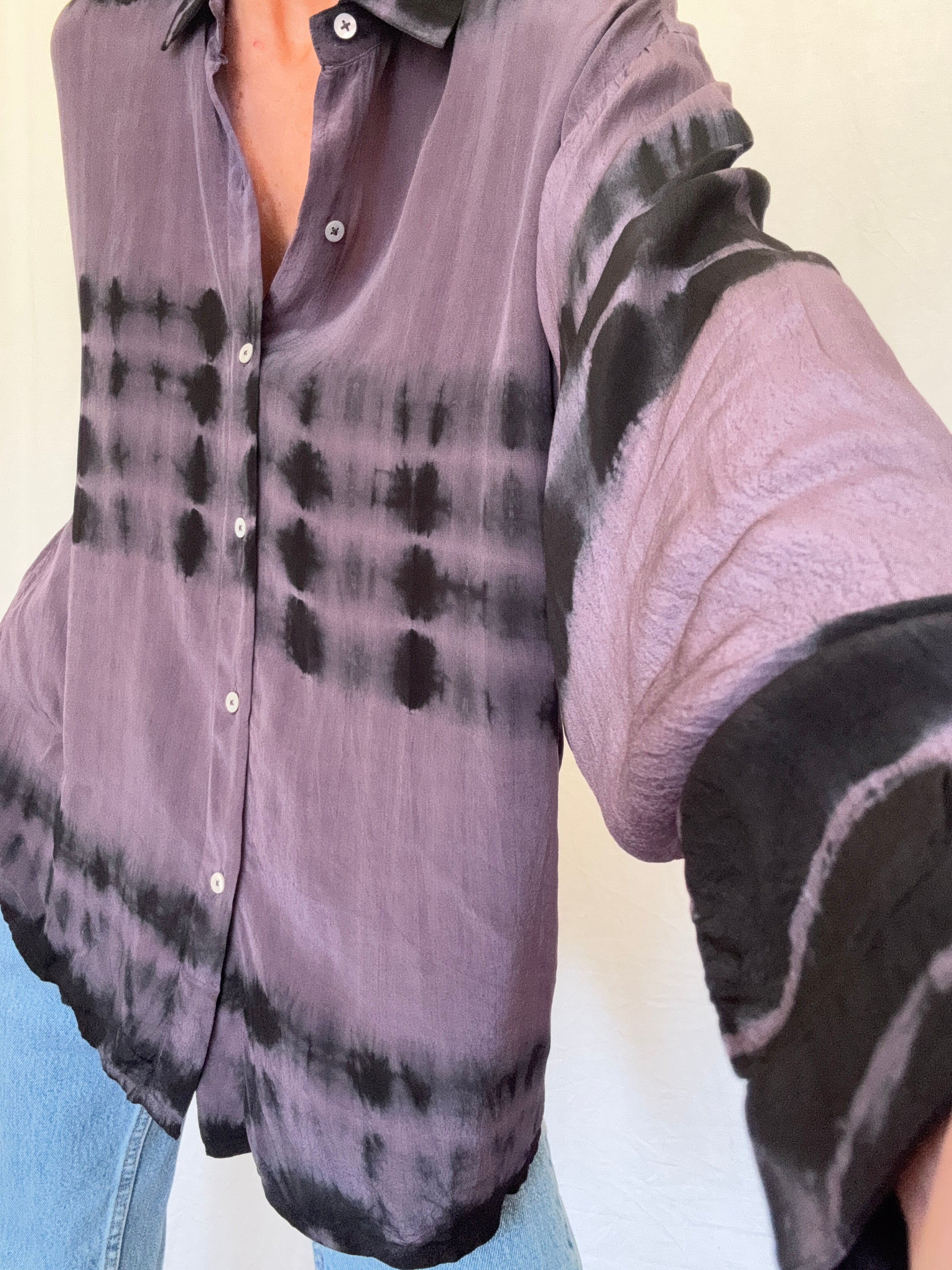 Meganne Blouse Deep Purple Tiedye | Shirts