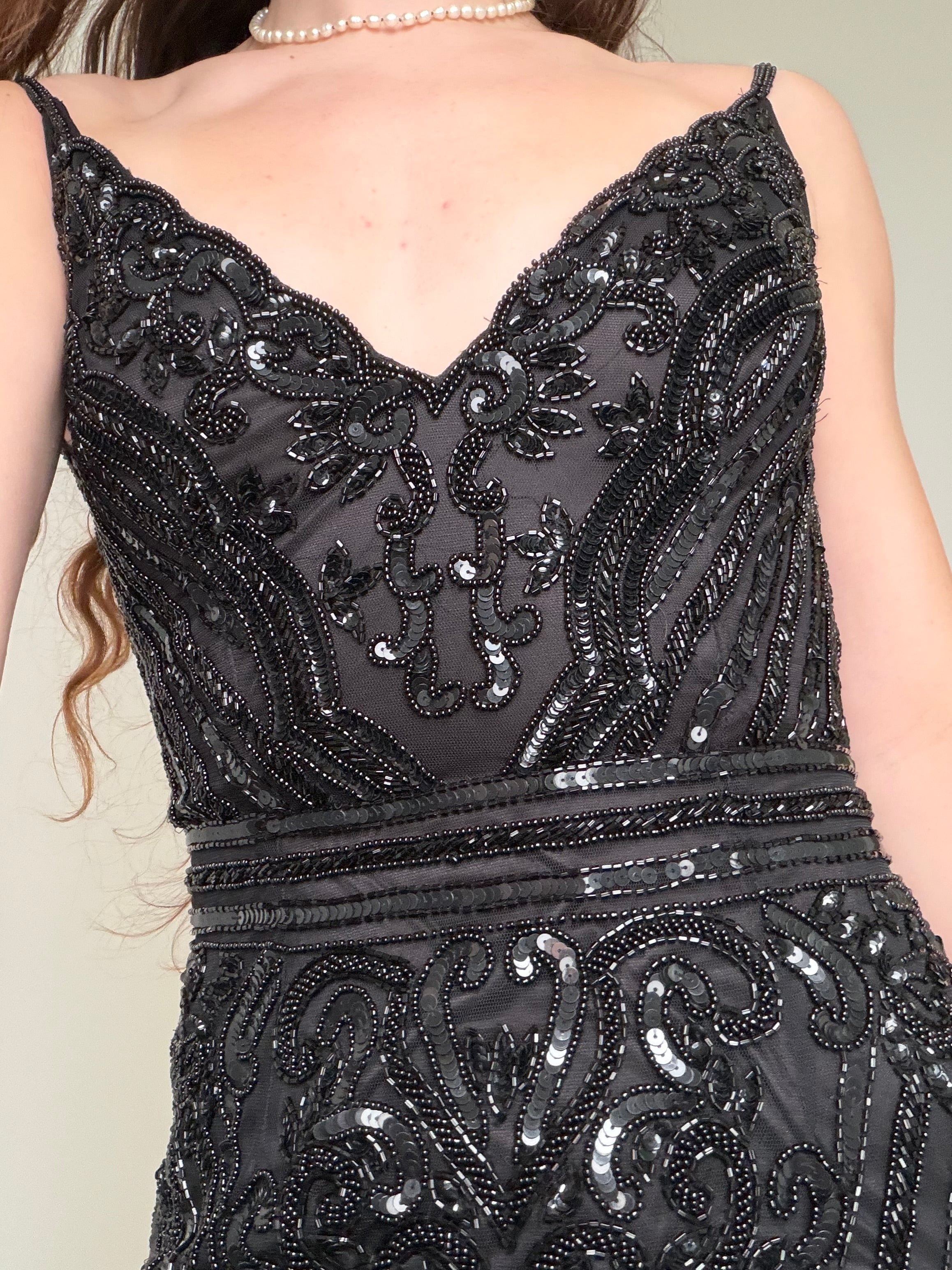Morticia Addams Sequin Maxi