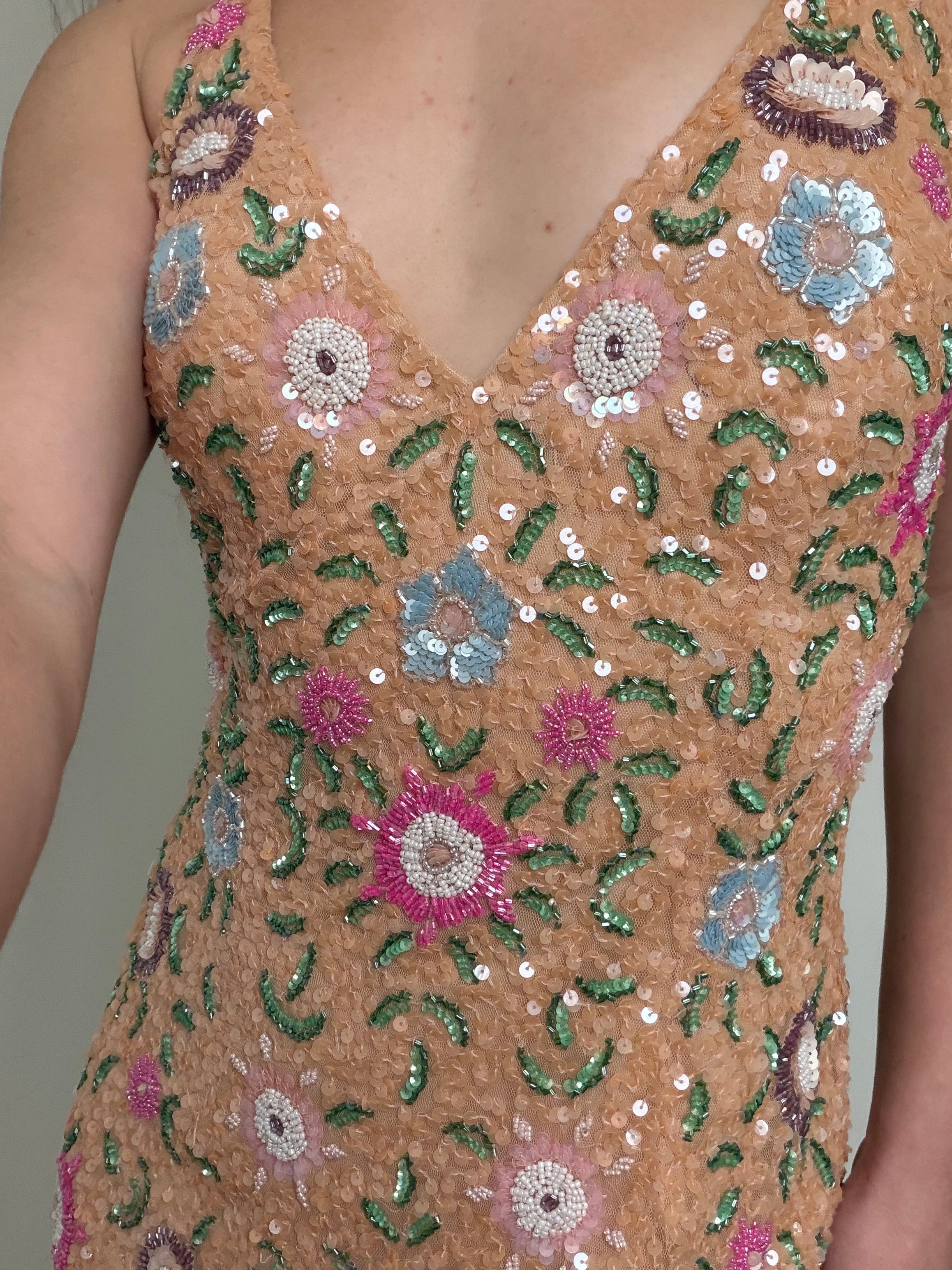 Blush Mocha Floral Mini Dress