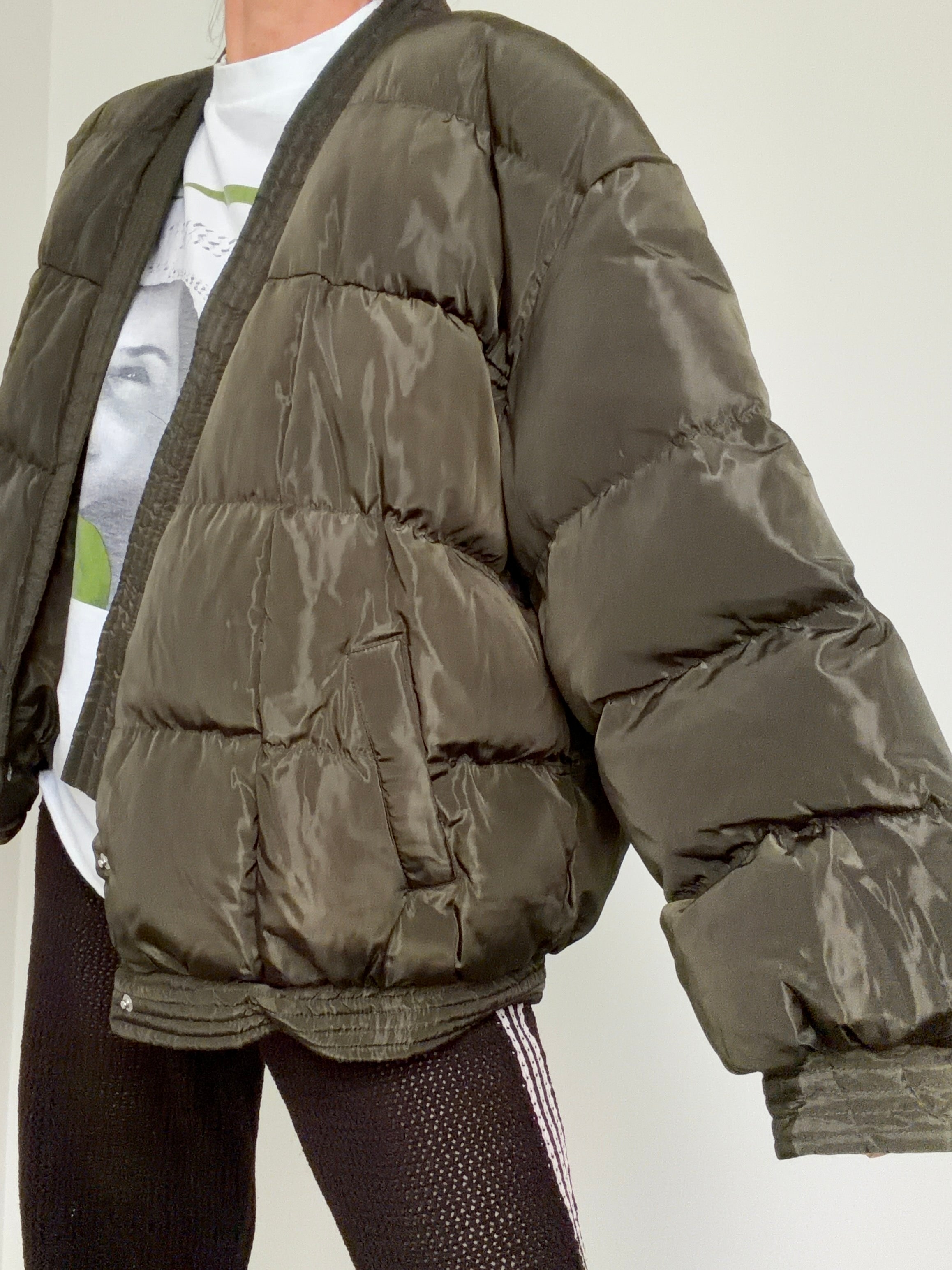 Green Kimono Puffer Jacket
