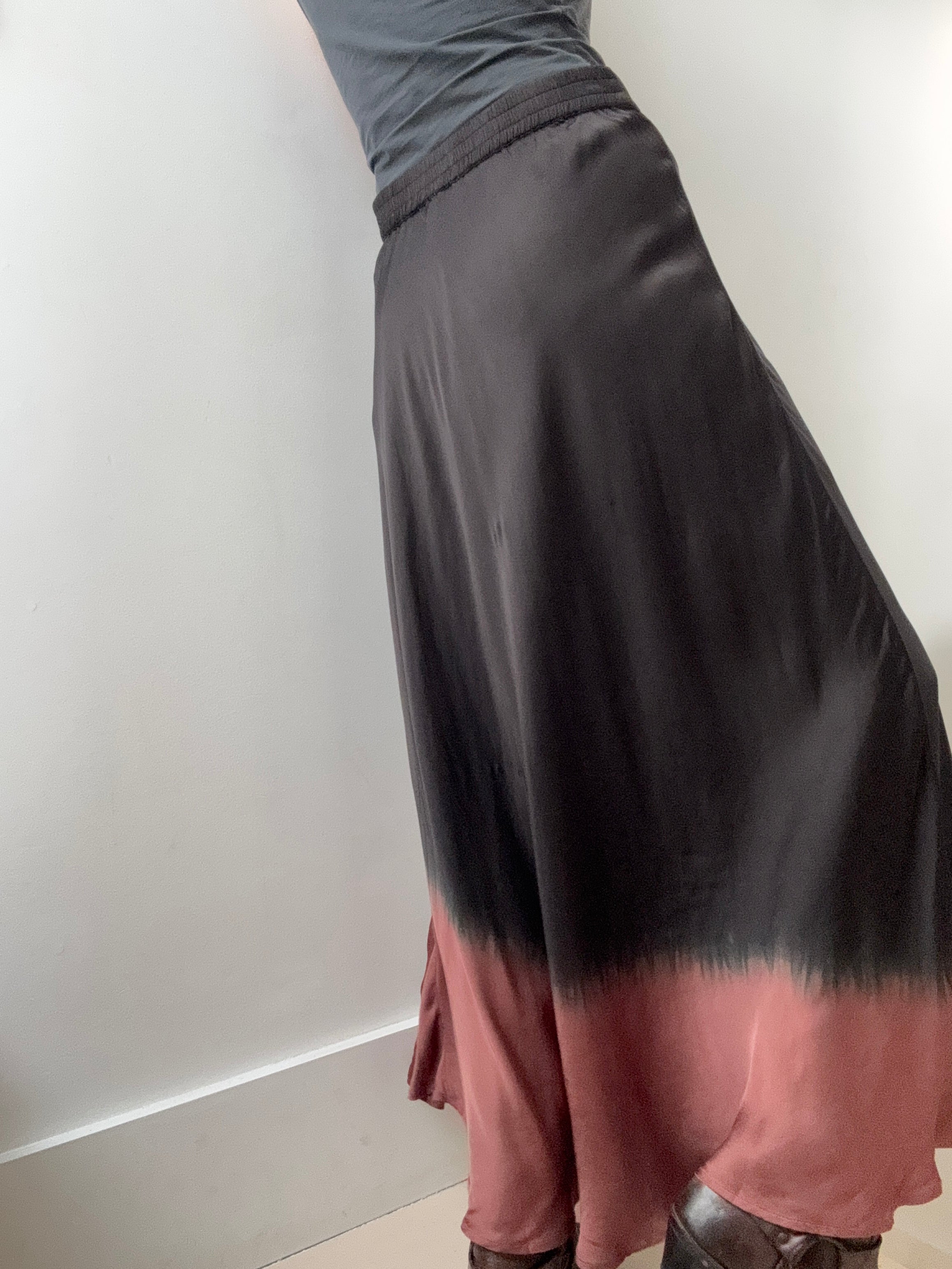 Silk Ombre Skirt Pecan