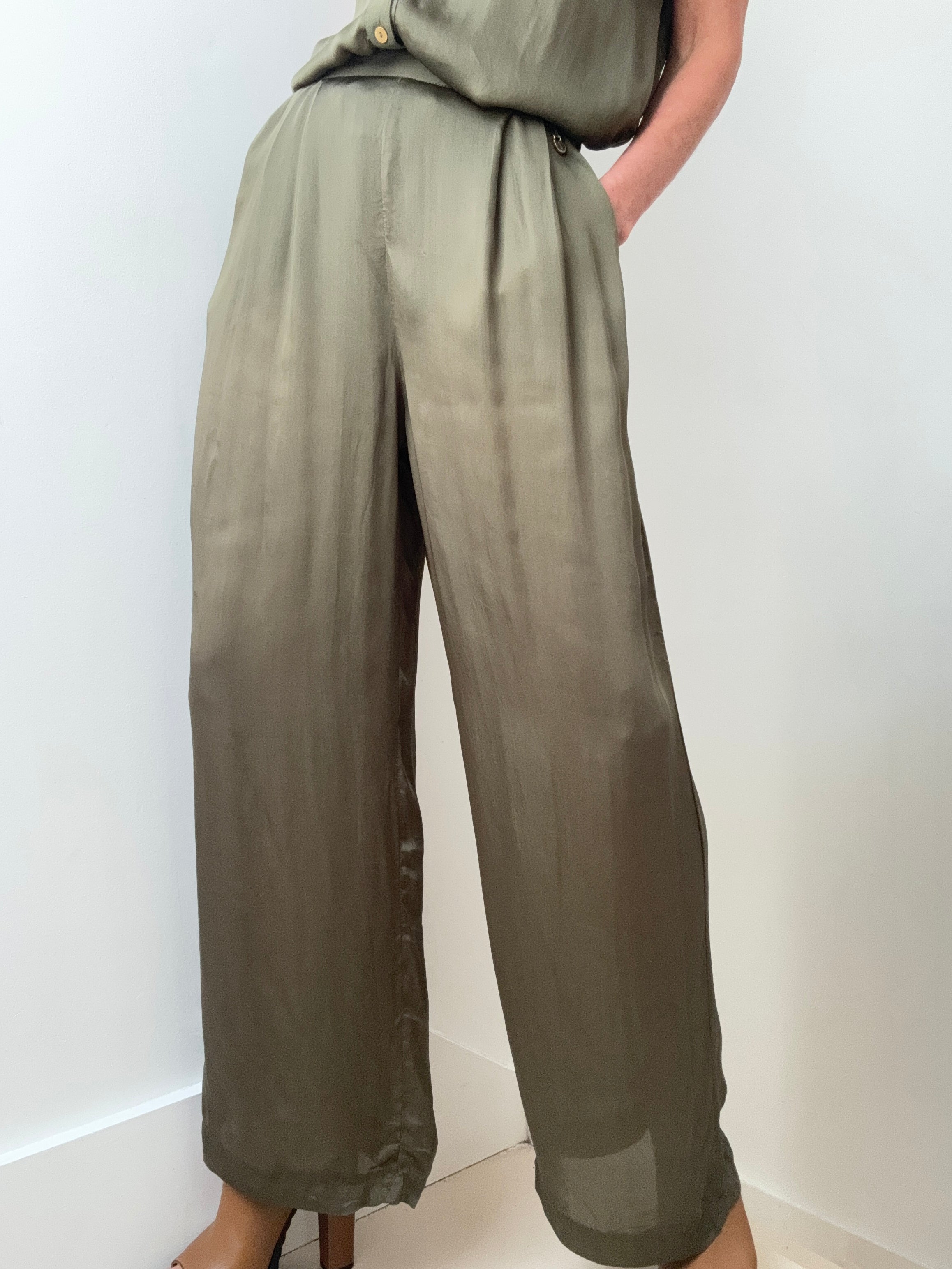 Wide Leg Pants Khaki