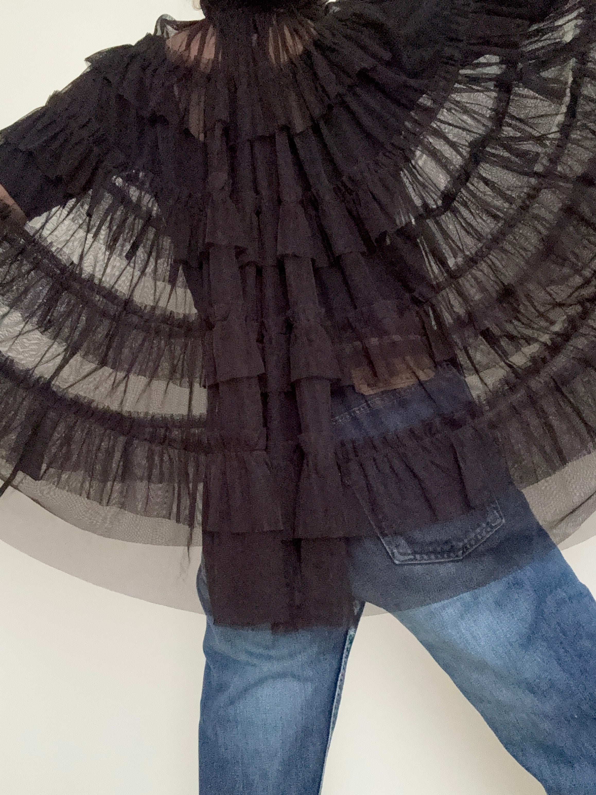 Aude Tiered Cape Coat Black | Jackets