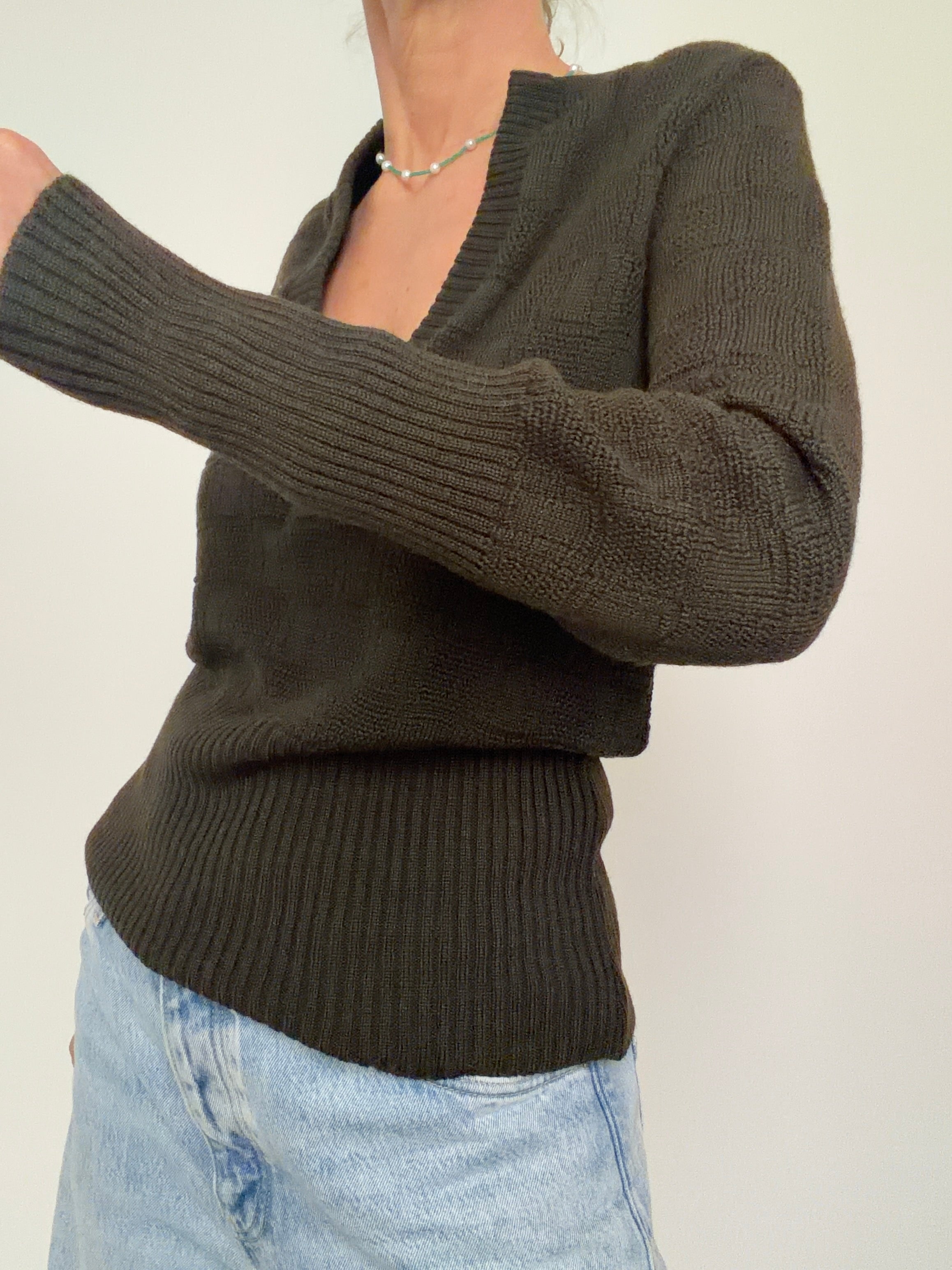 Khaki Basket Knit