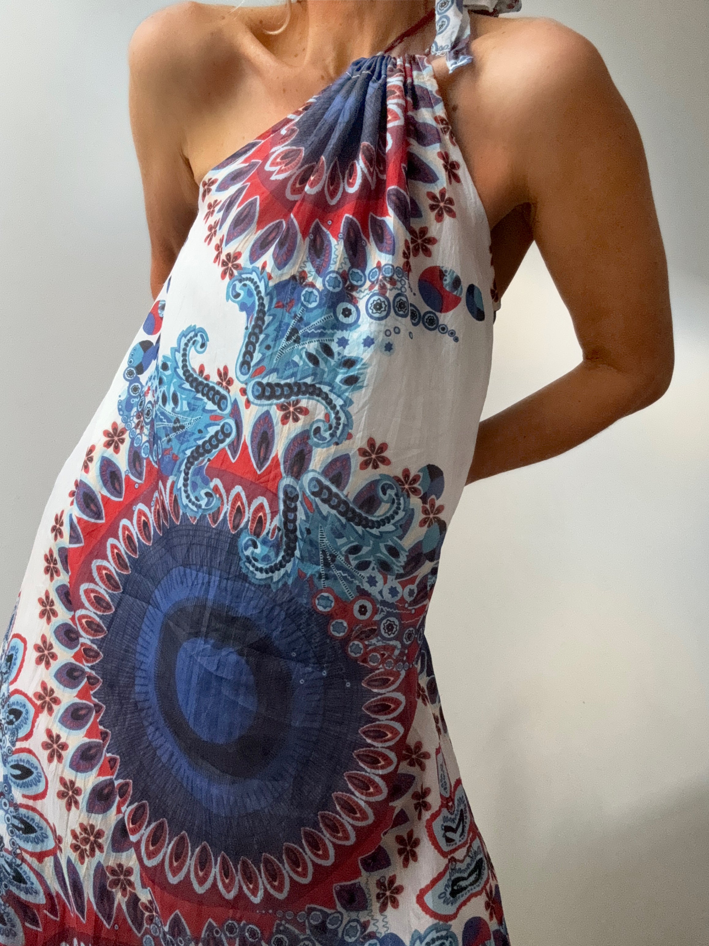 Handprinted Silk Maxi Dress Isla