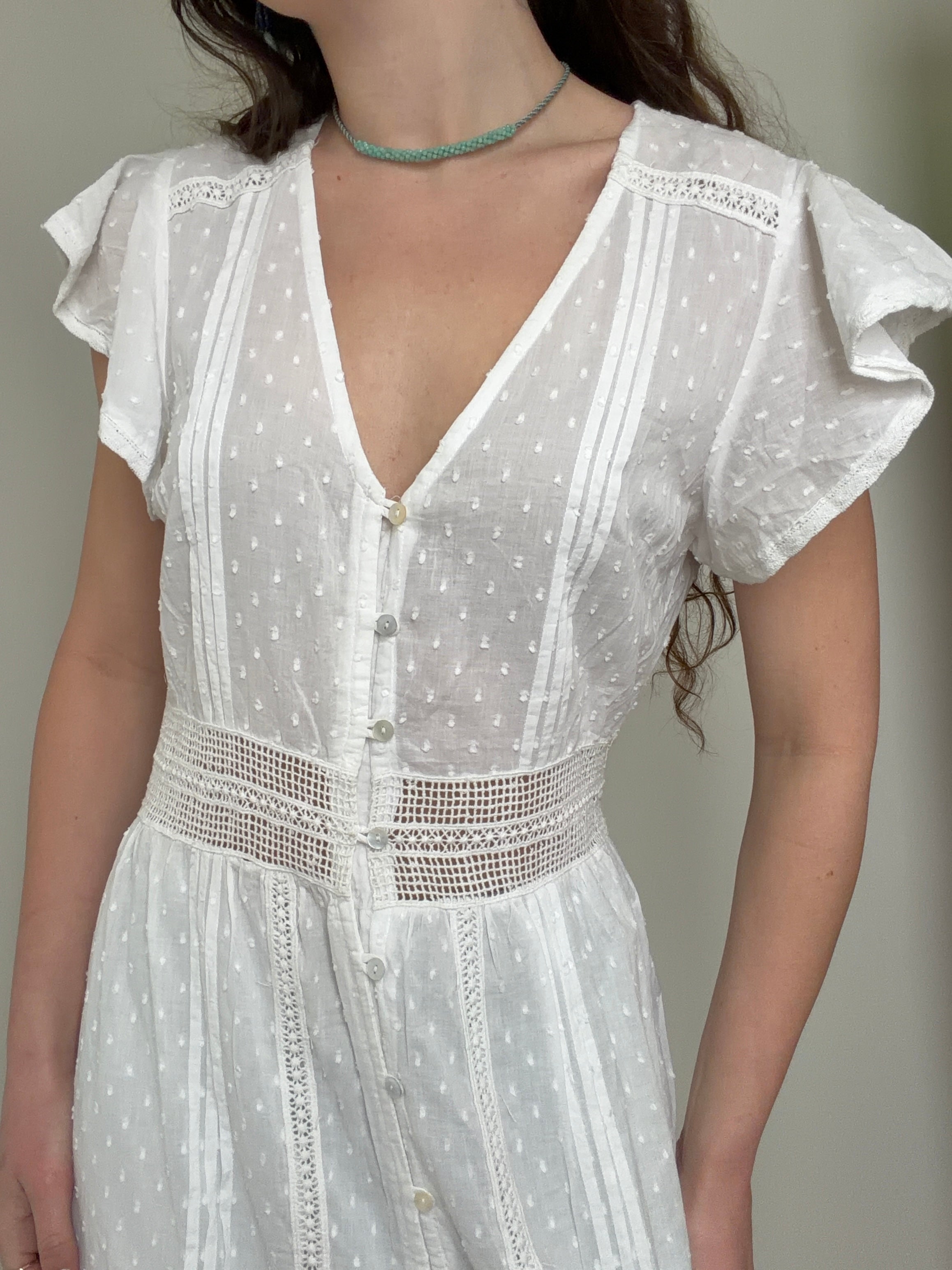 Nyla Beach Midi Dress White