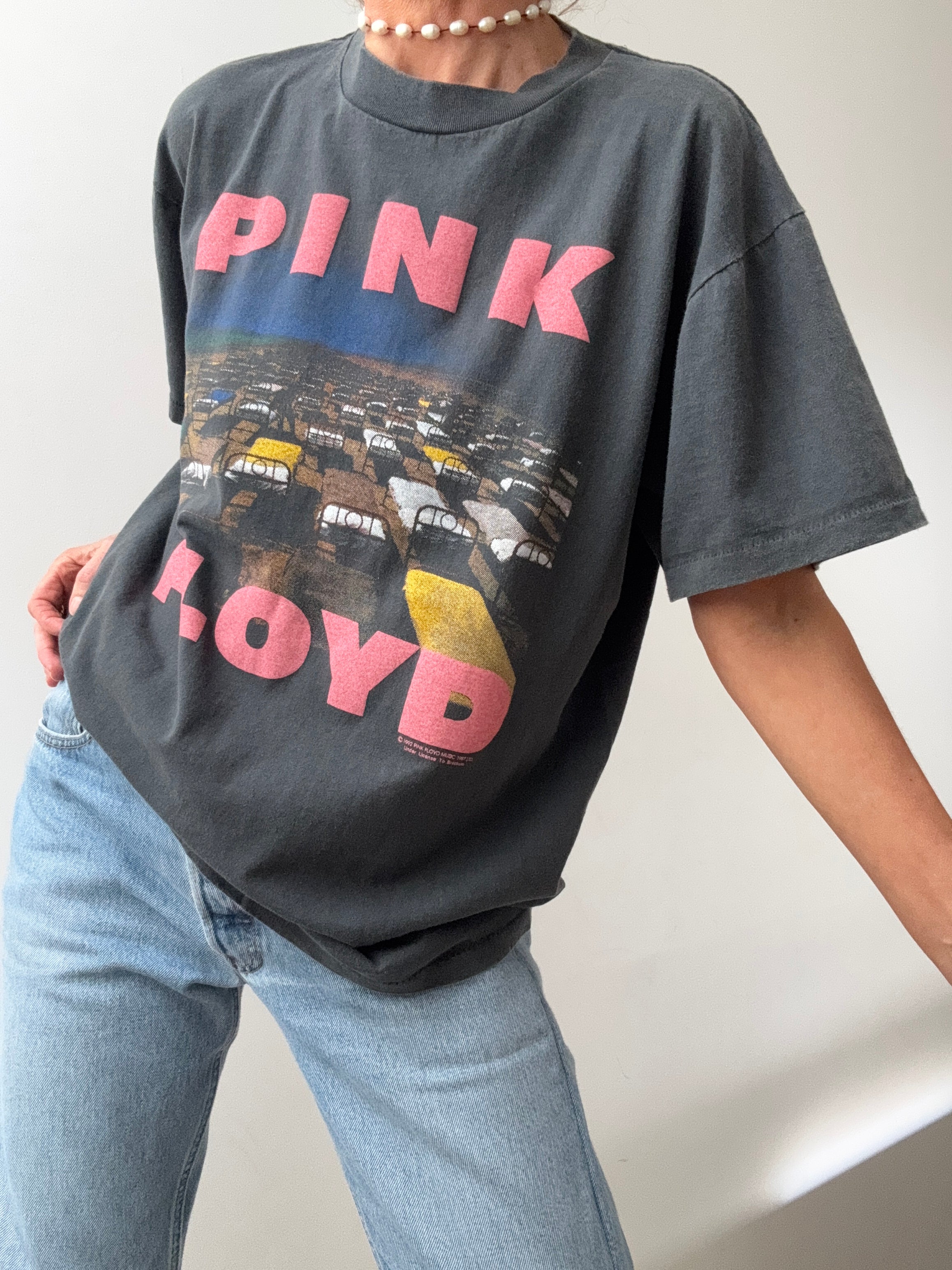 Vintage Style Tee Pink Floyd Black