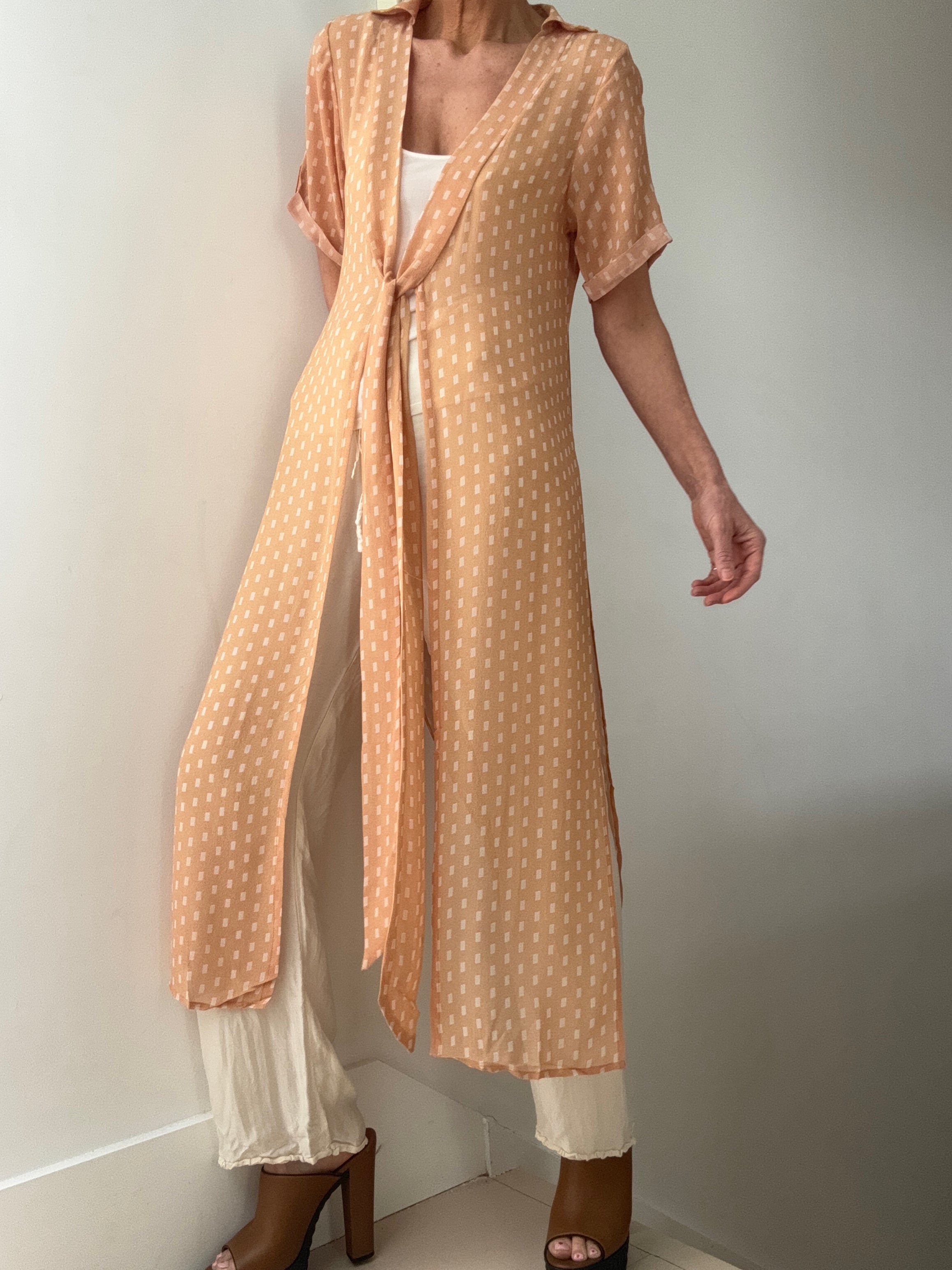 Evarae Silk Tie Front Shirtdress