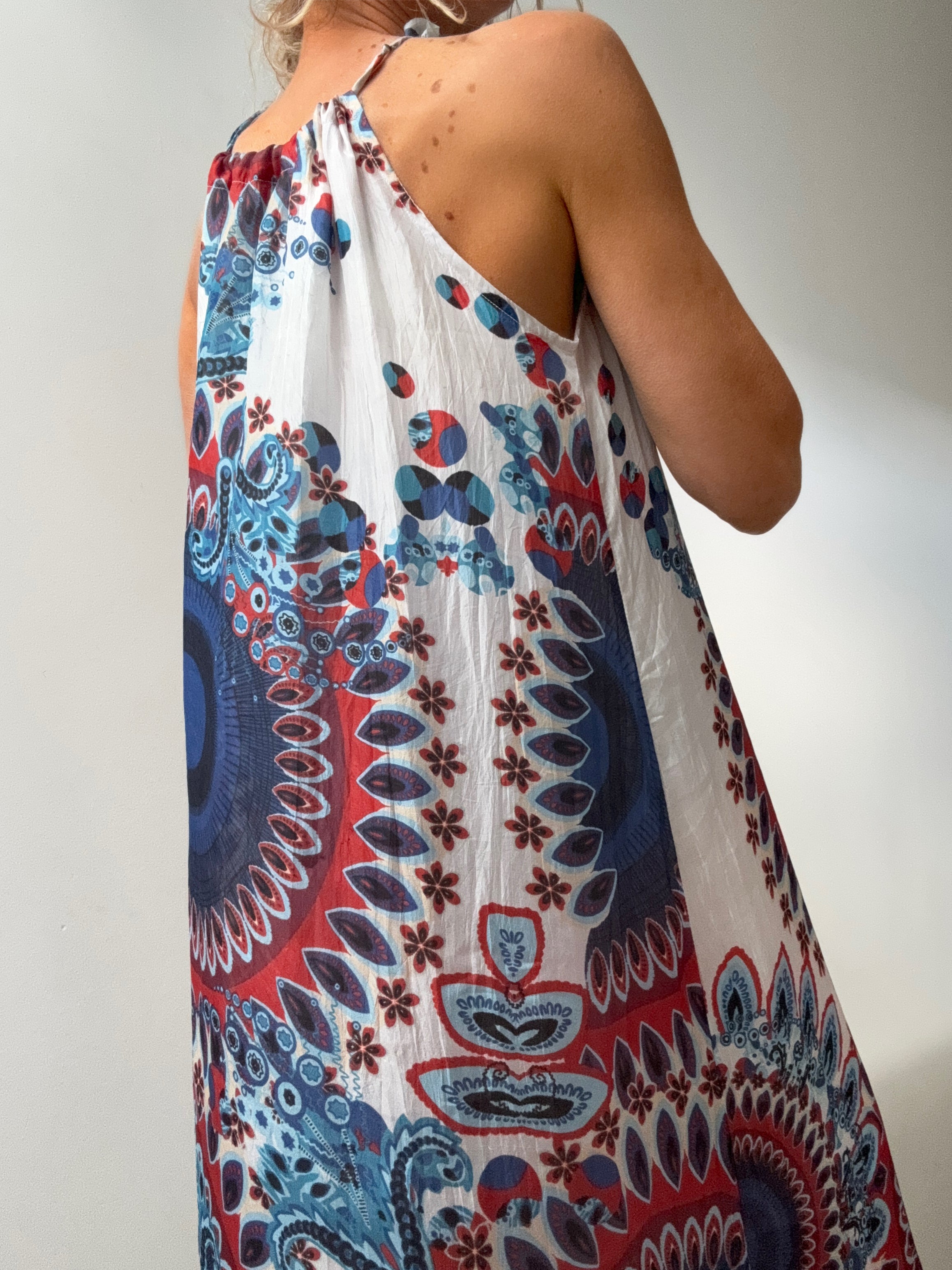 Handprinted Silk Maxi Dress Isla