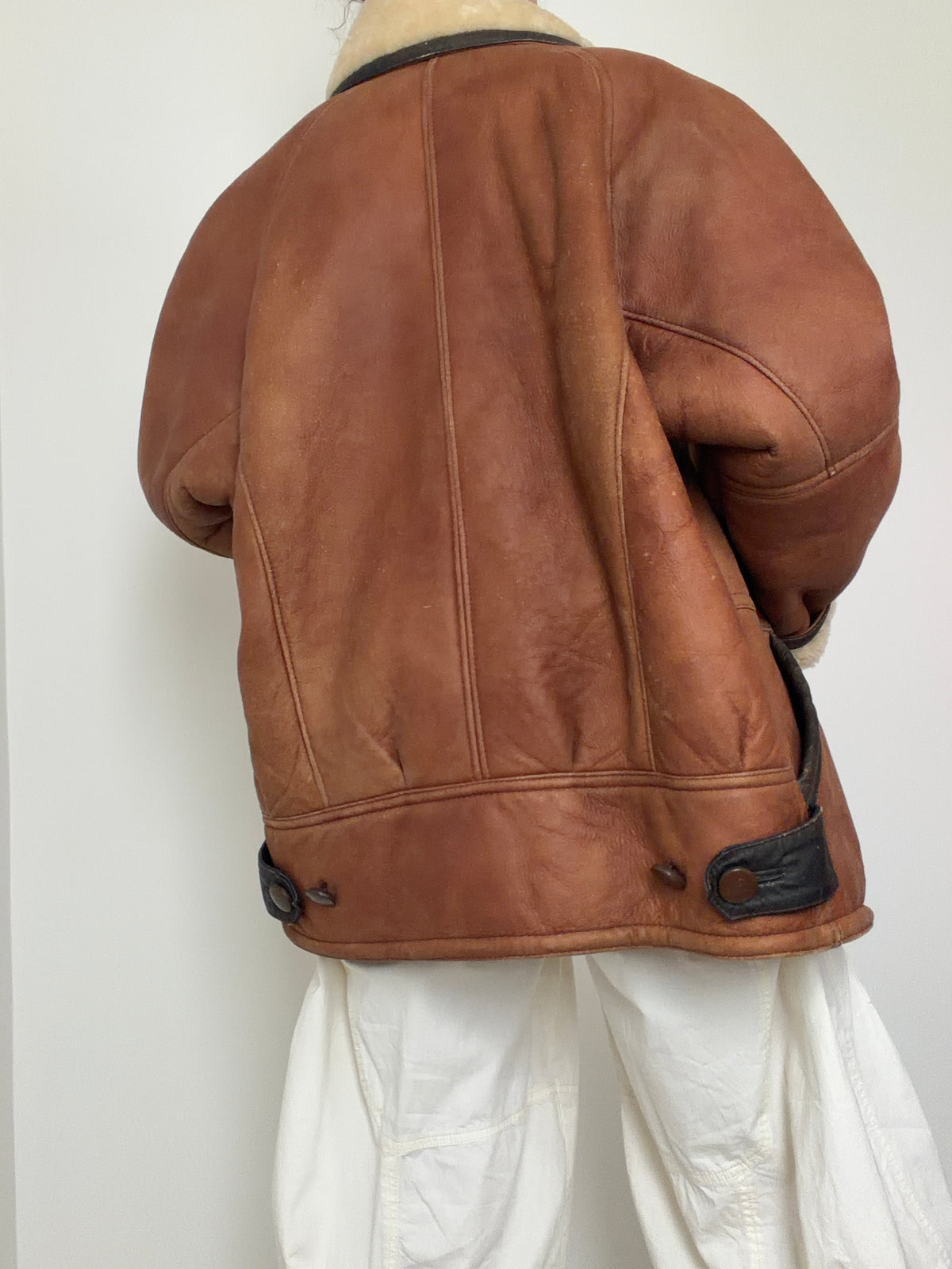 Shawl Collar Shearling With Trim