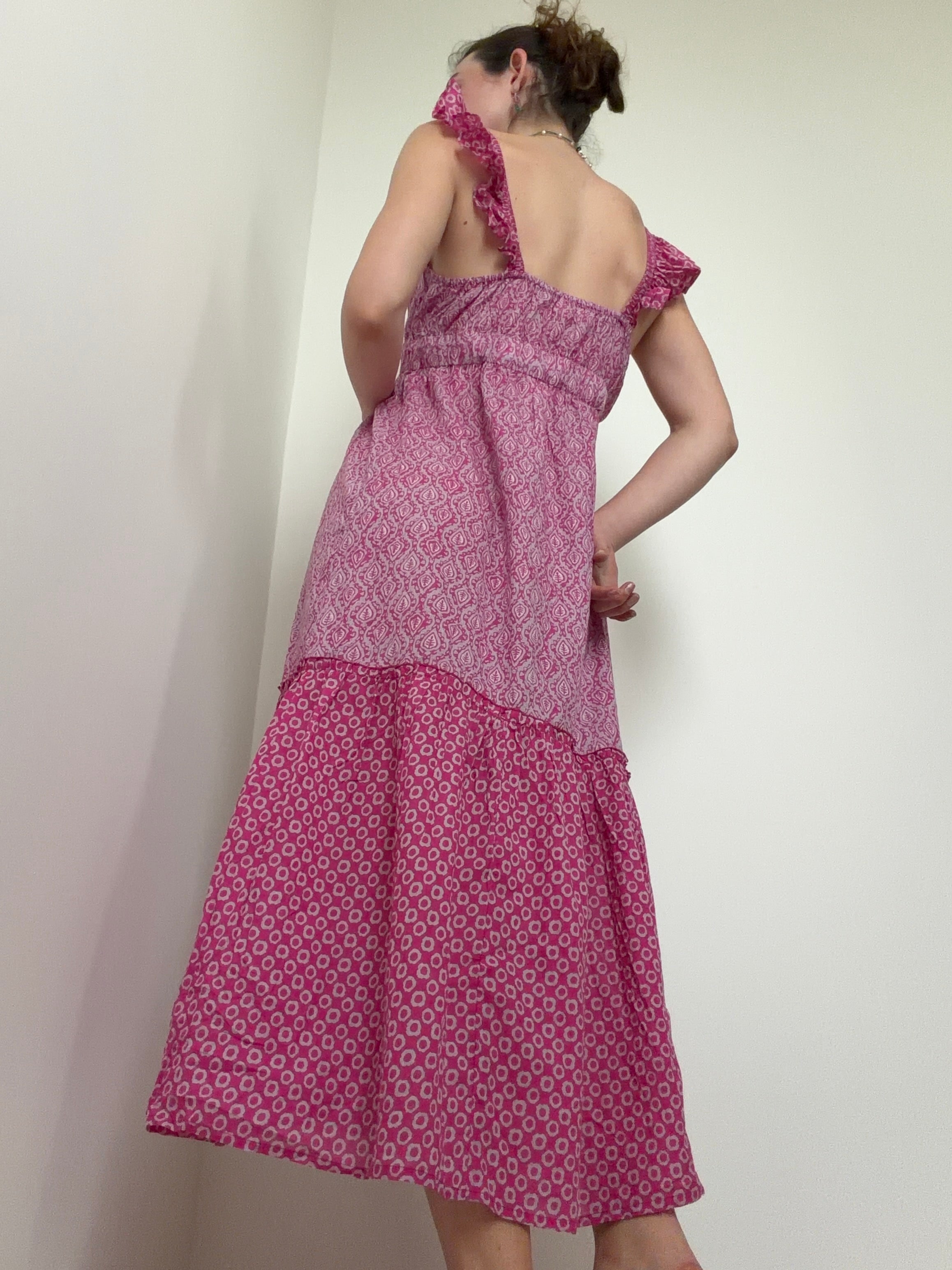 Organic Cotton Button Maxi Pink