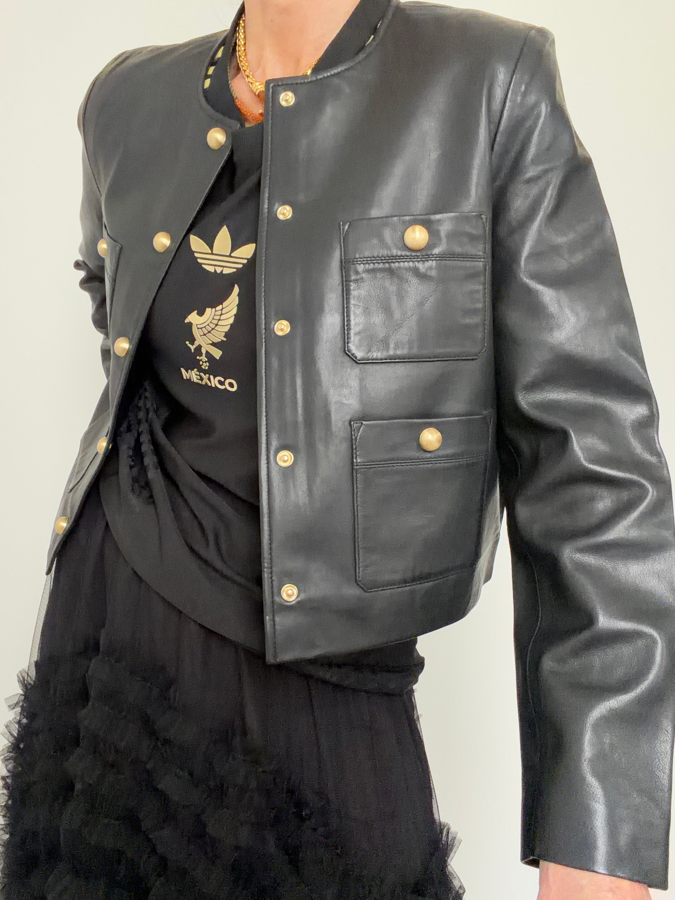 Leather Jacket With Four Pockets