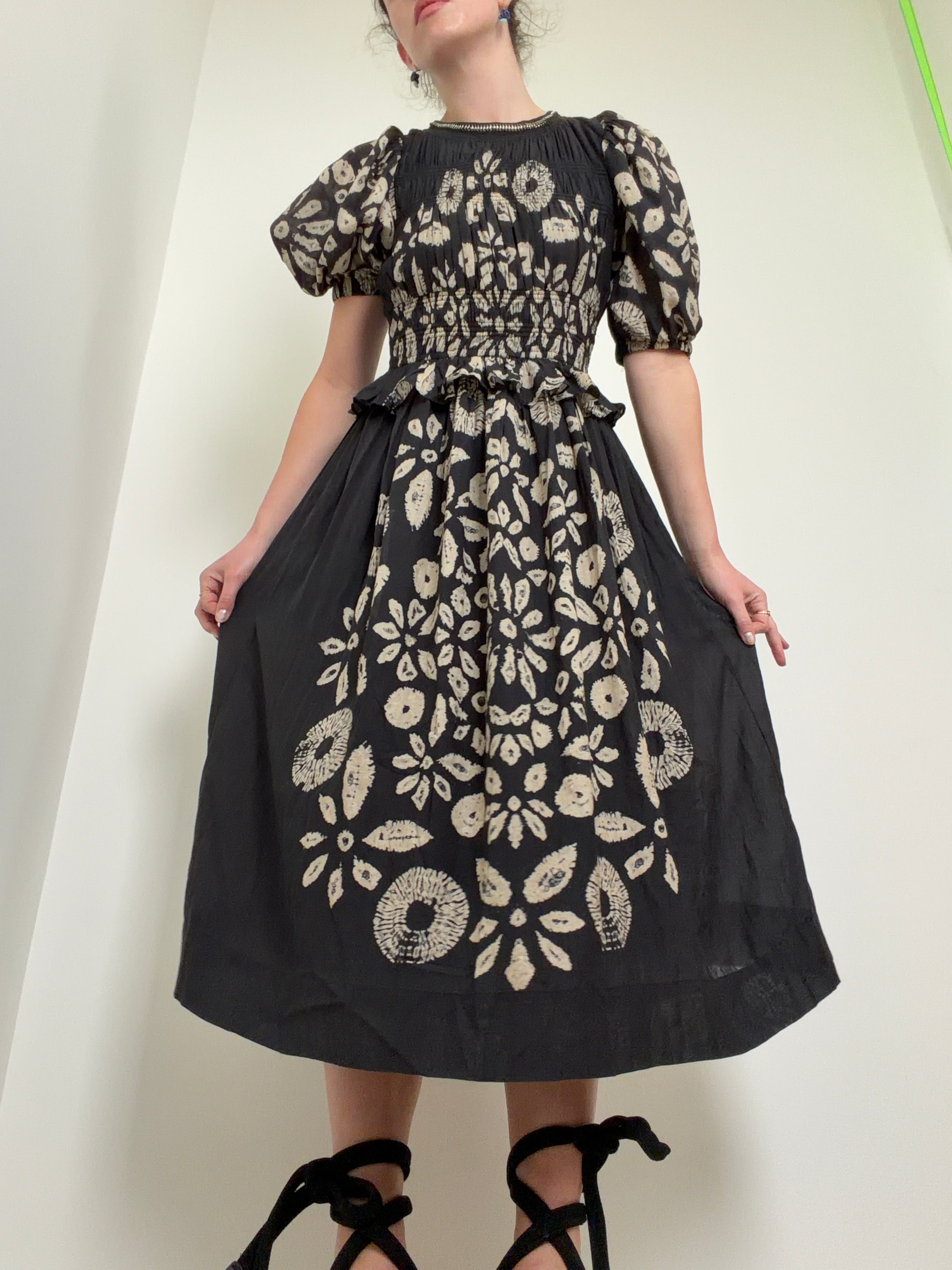 Batik Floral Midi Dress