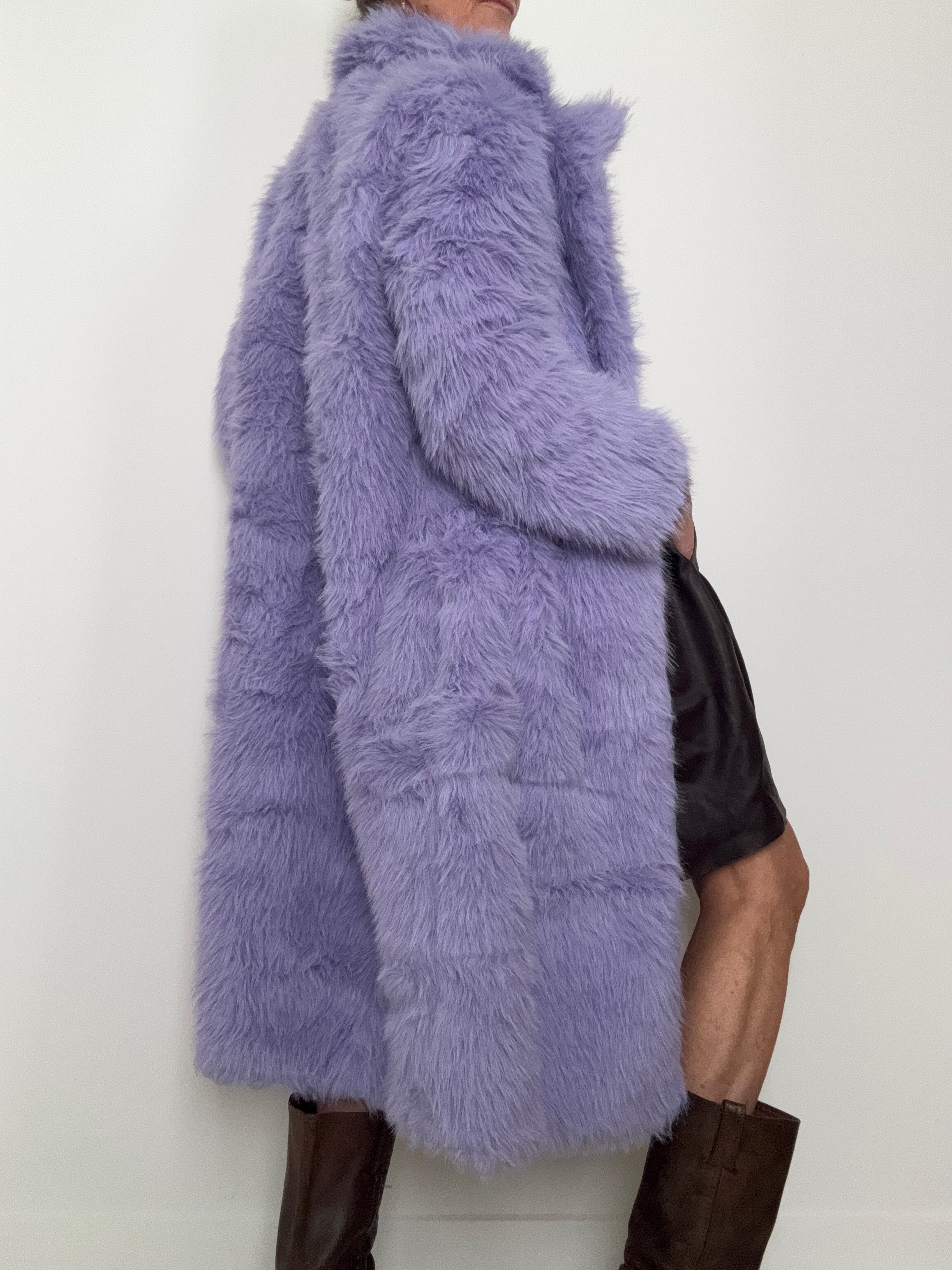 Lilac Rabbit Fur Coat