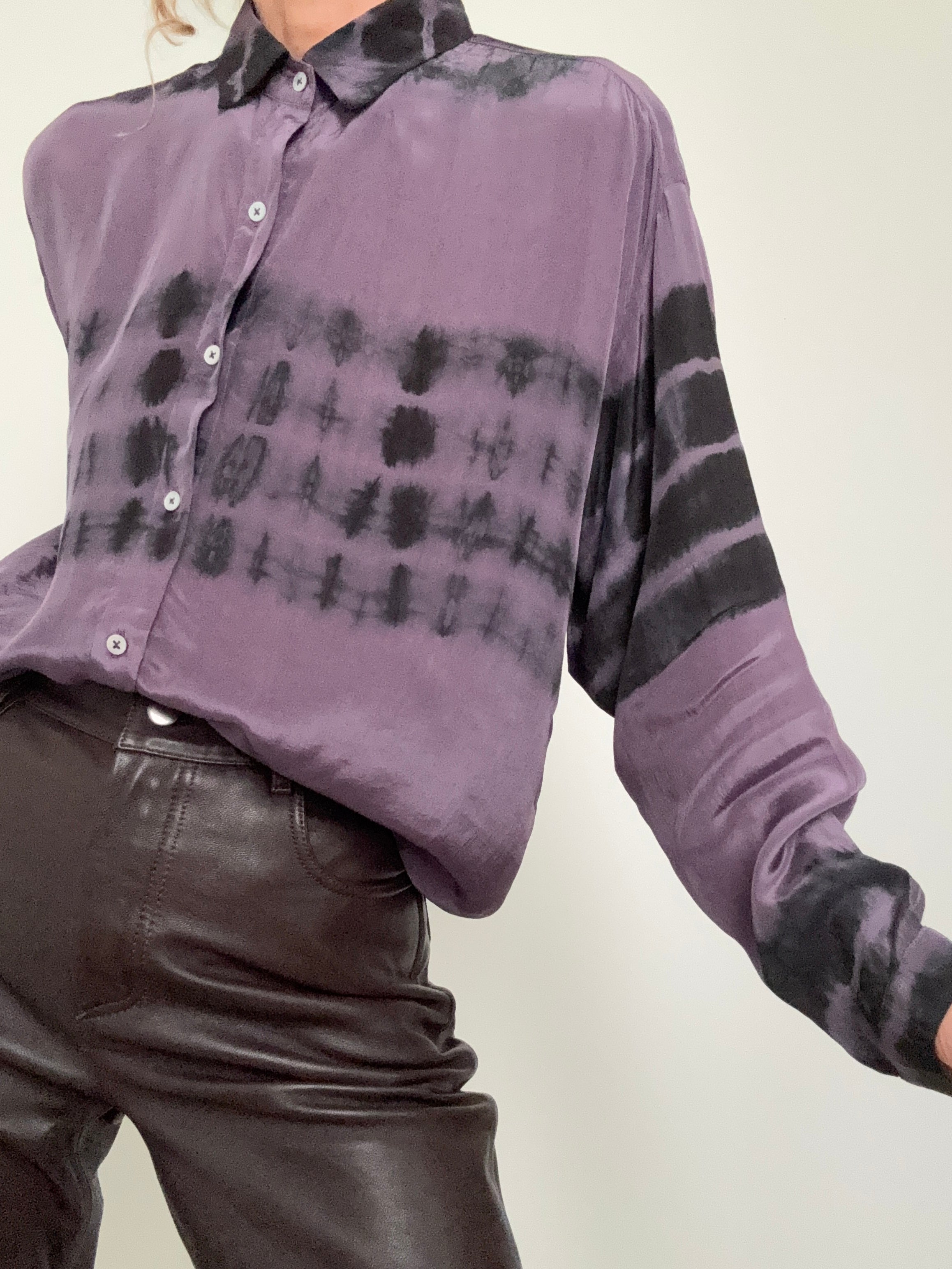 Meganne Blouse Deep Purple Tiedye | Shirts