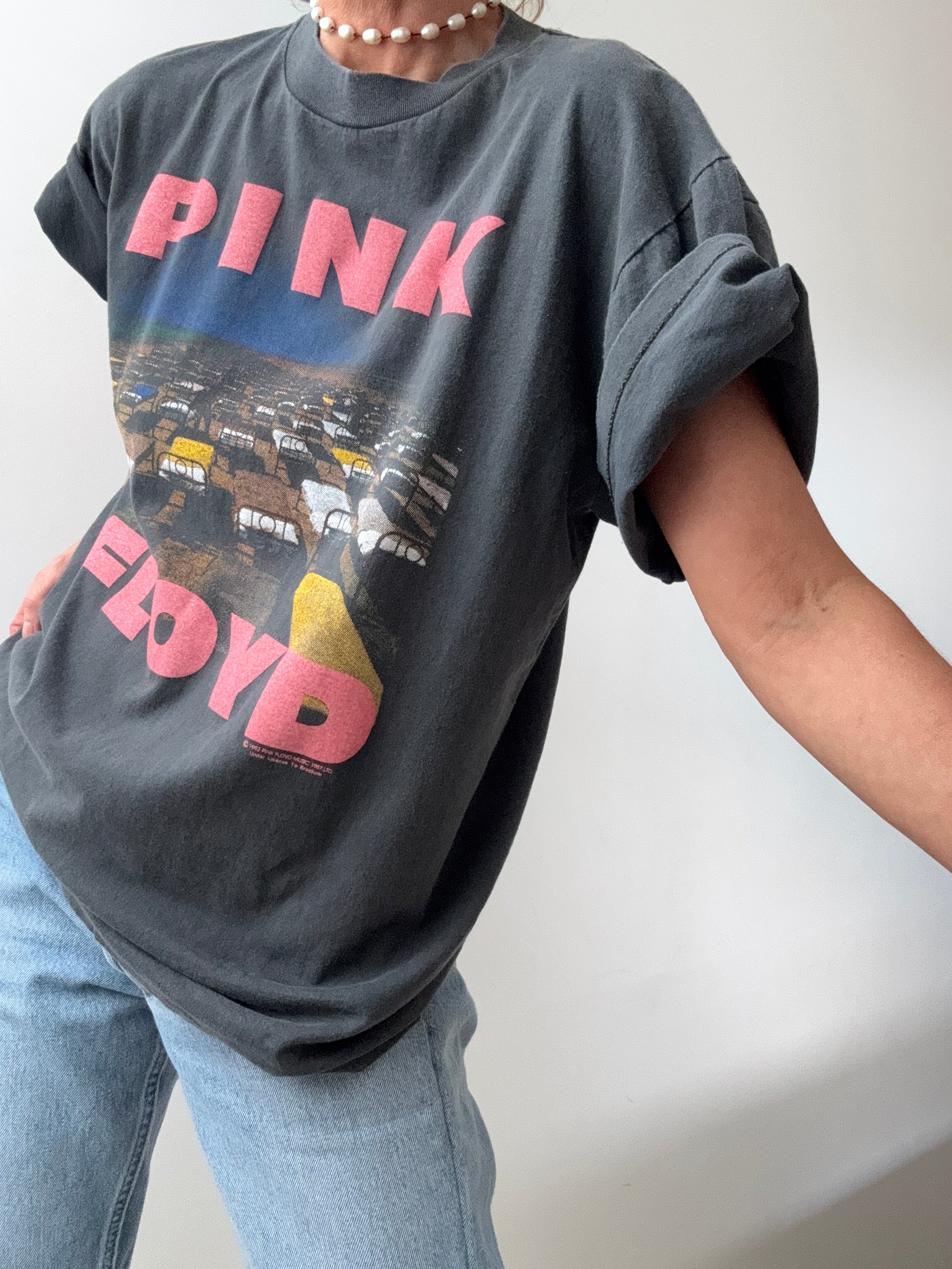 Vintage Style Tee Pink Floyd Black | Tops