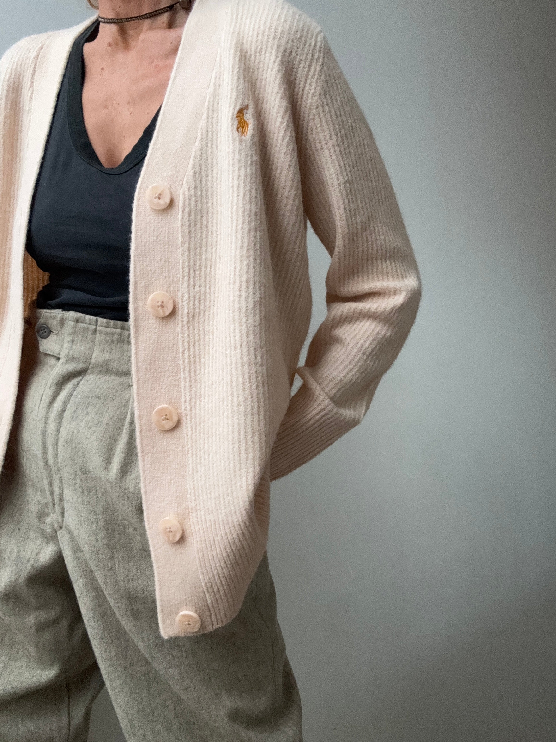 Ralph Lauren Soft Ribbed Cardigan Blush