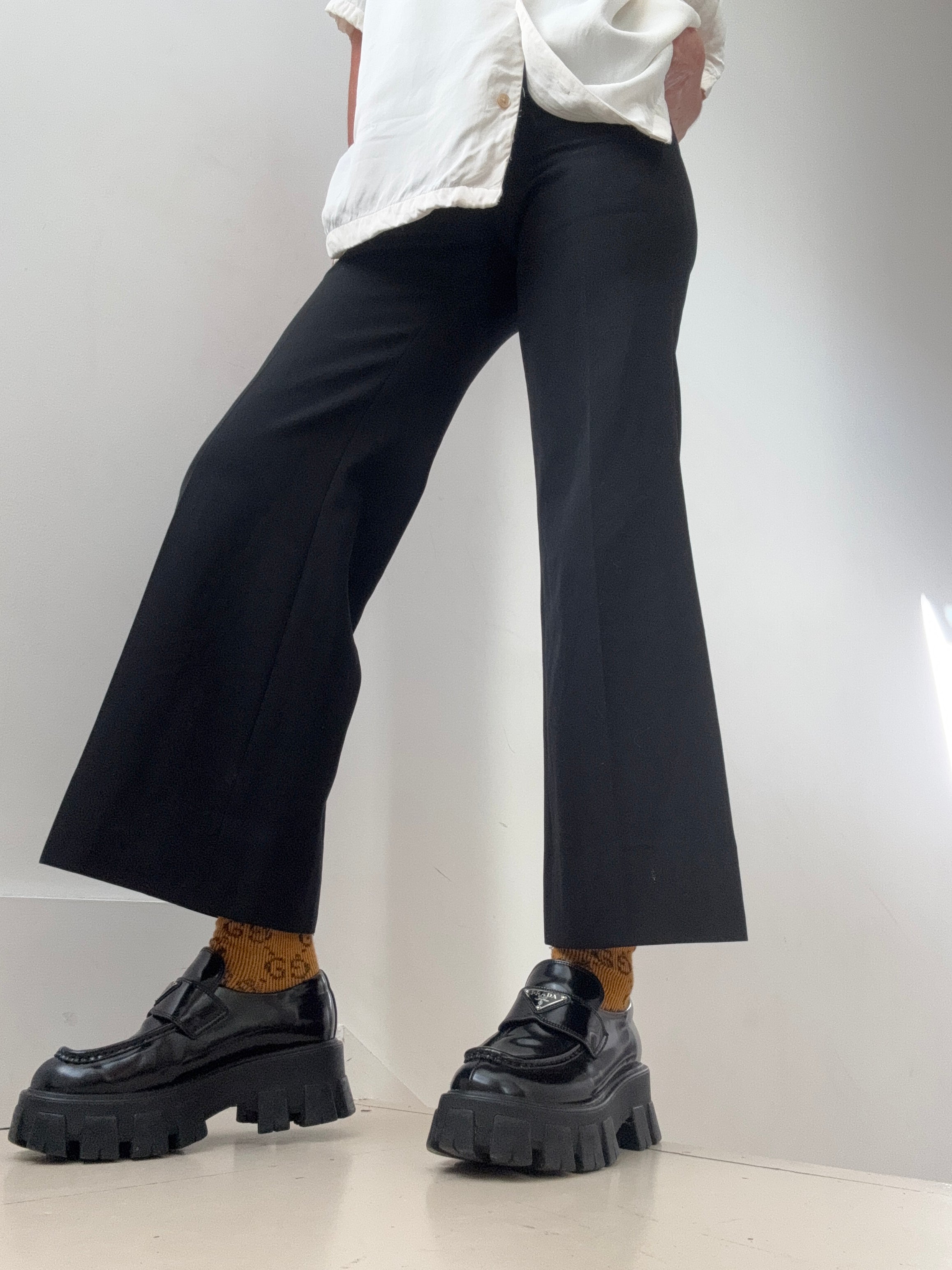 Vintage Black Wide Leg Suit Pants