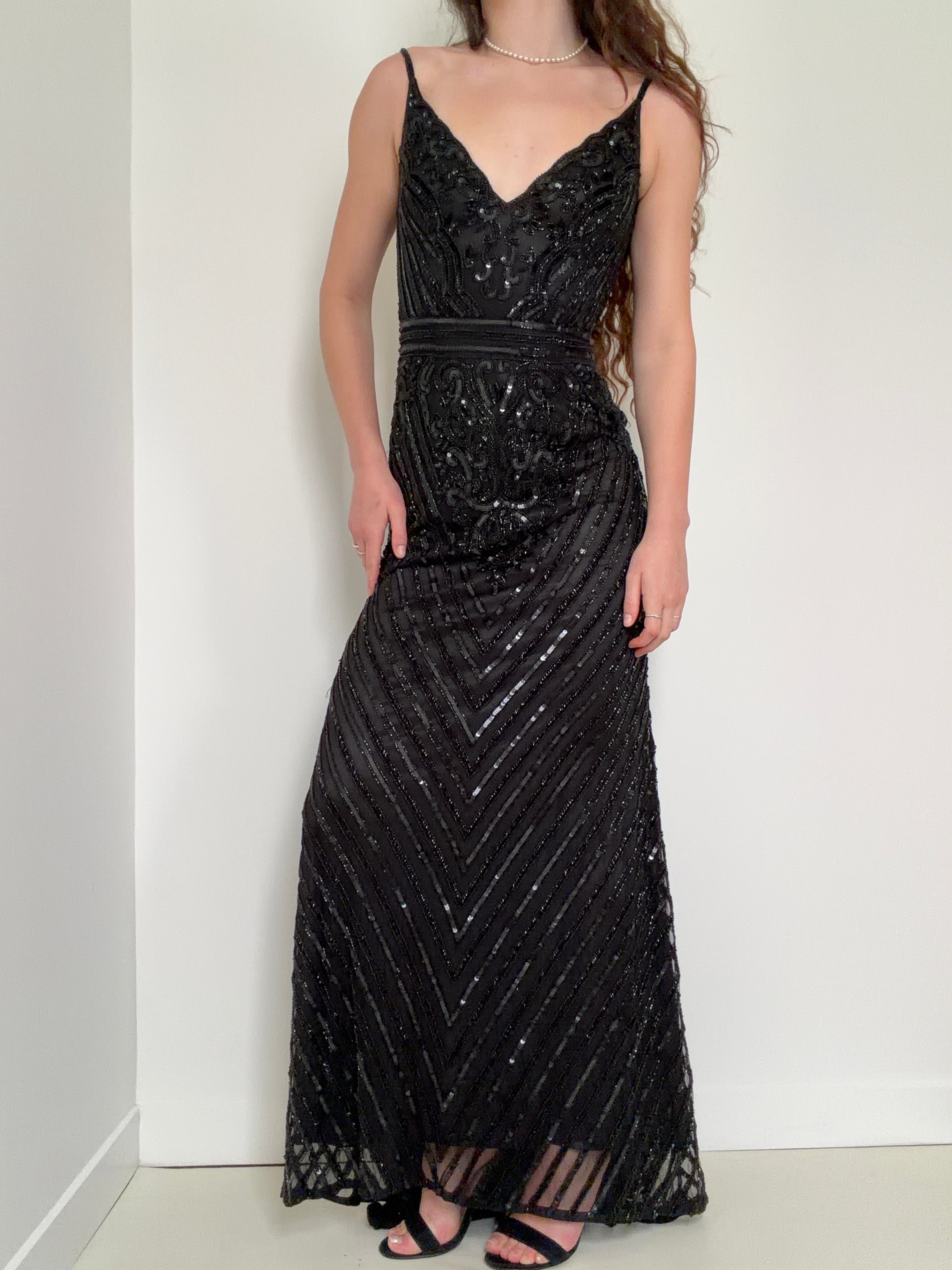 Morticia Addams Sequin Maxi