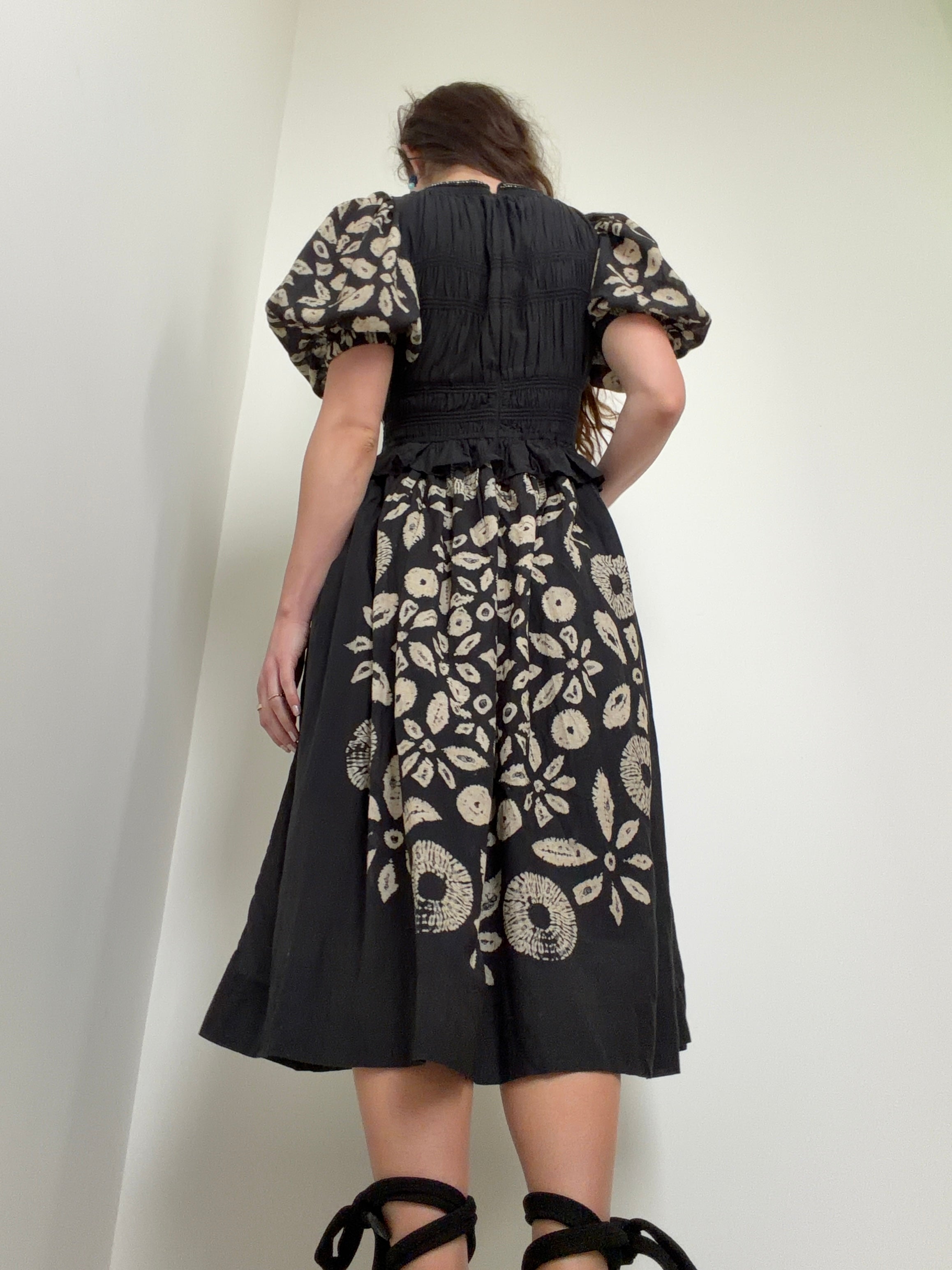 Batik Floral Midi Dress