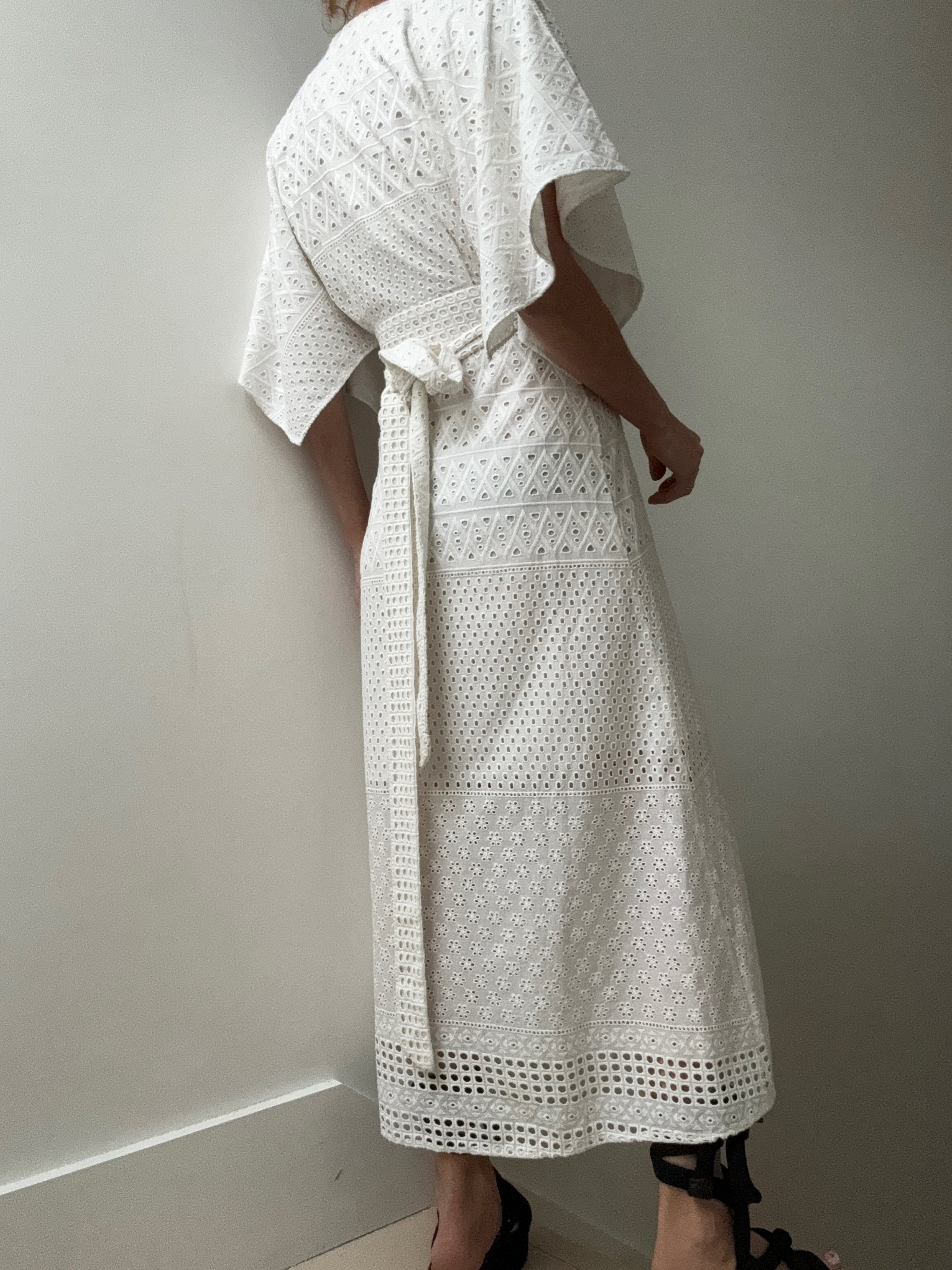 Evarae Modica Wrap Dress White Eyelet