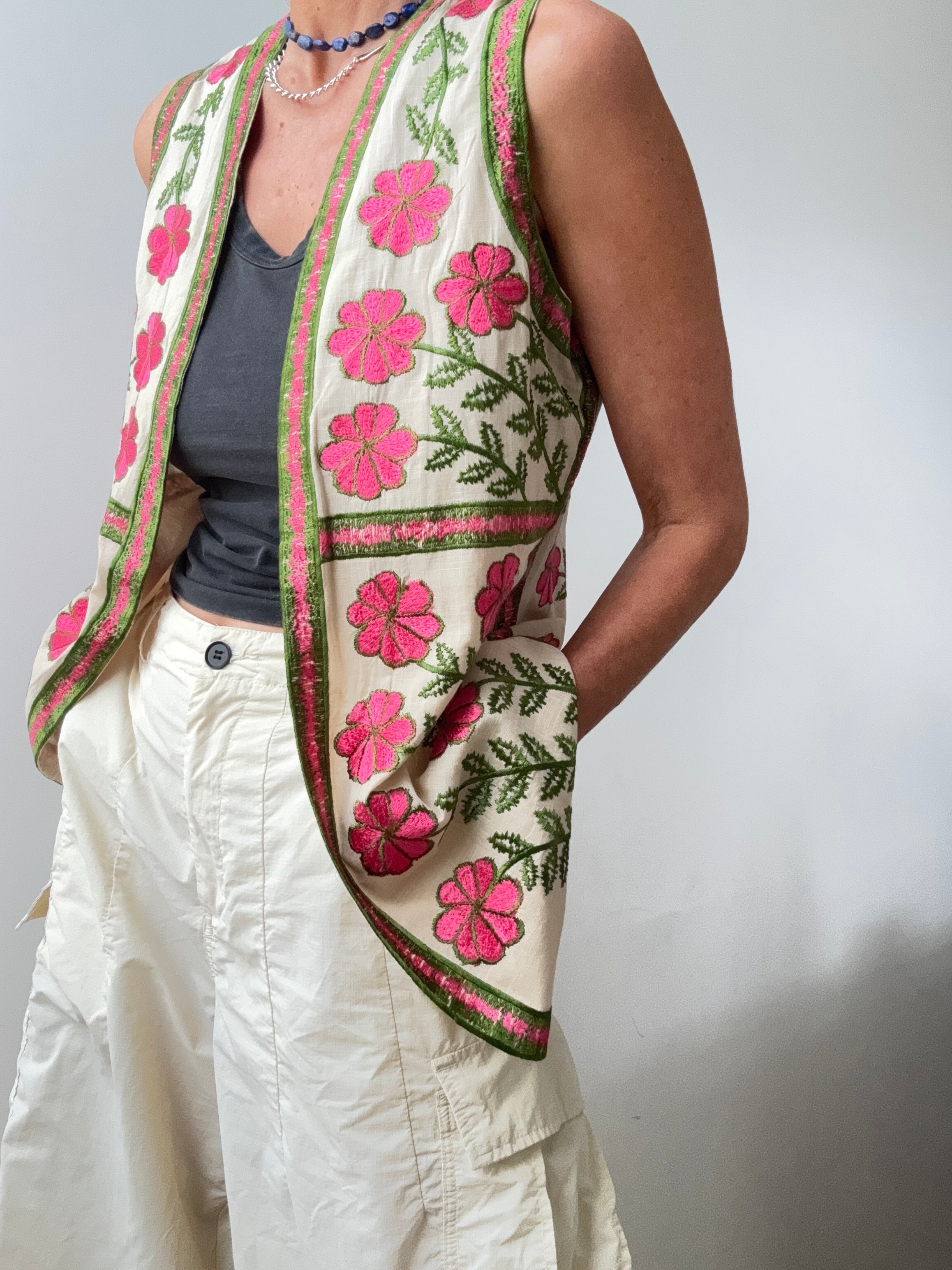 Antik Batik Cream Summer Vest