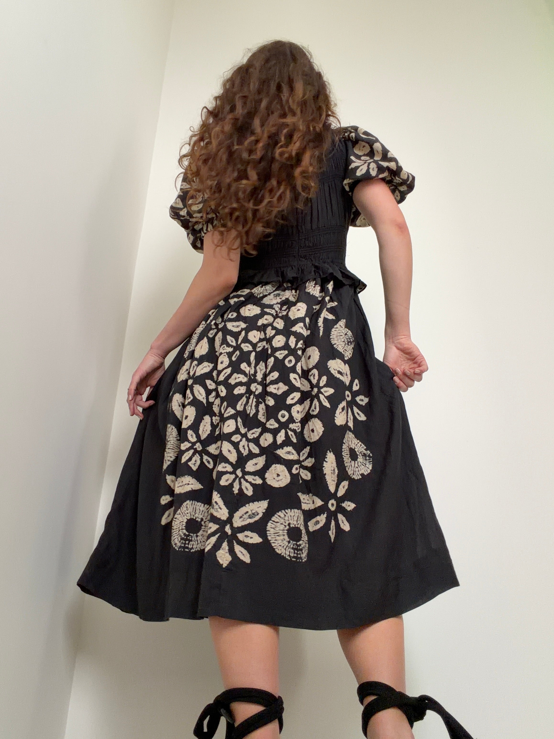 Batik Floral Midi Dress