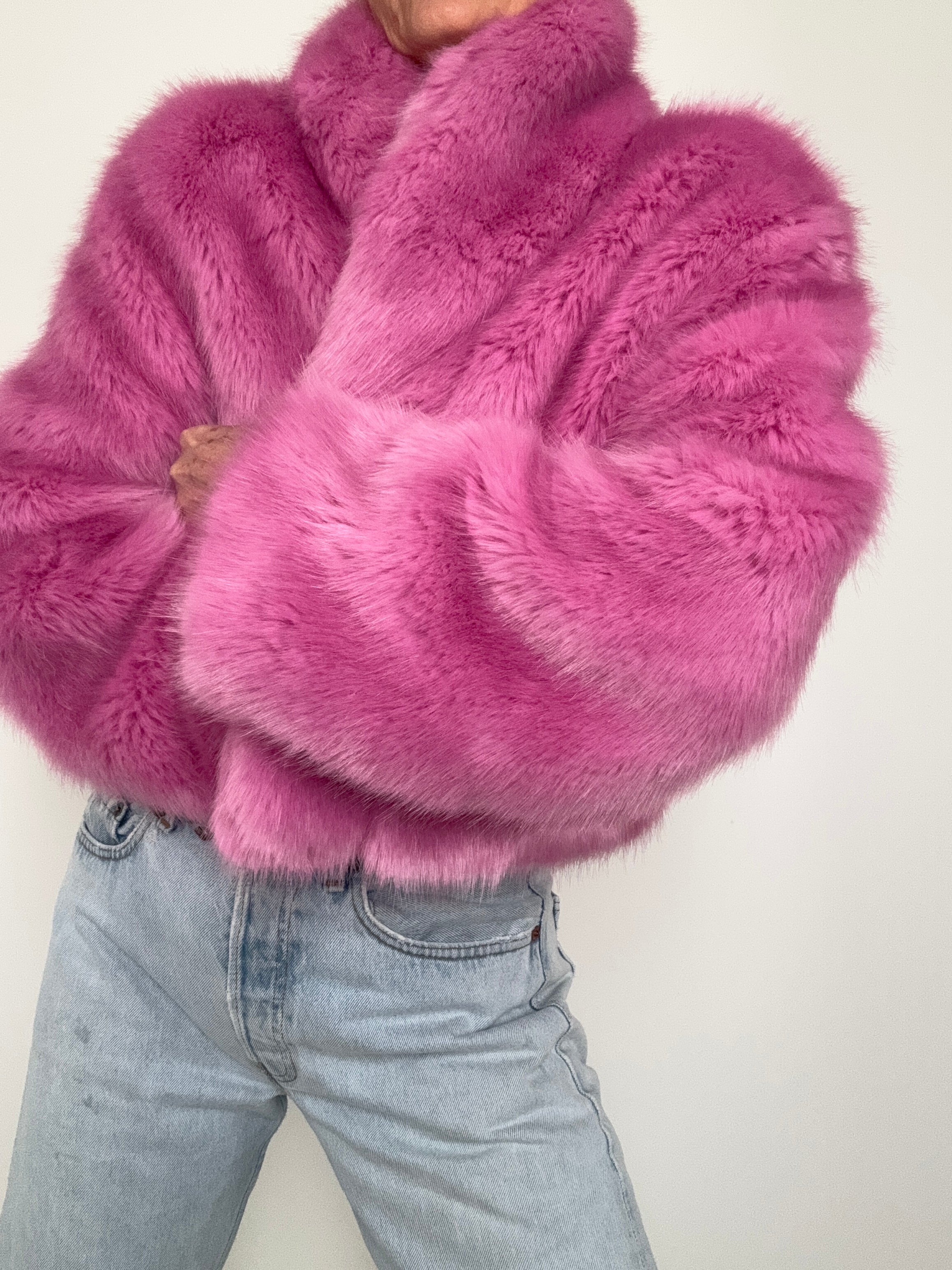 Lolly Pink Rabbit Fur
