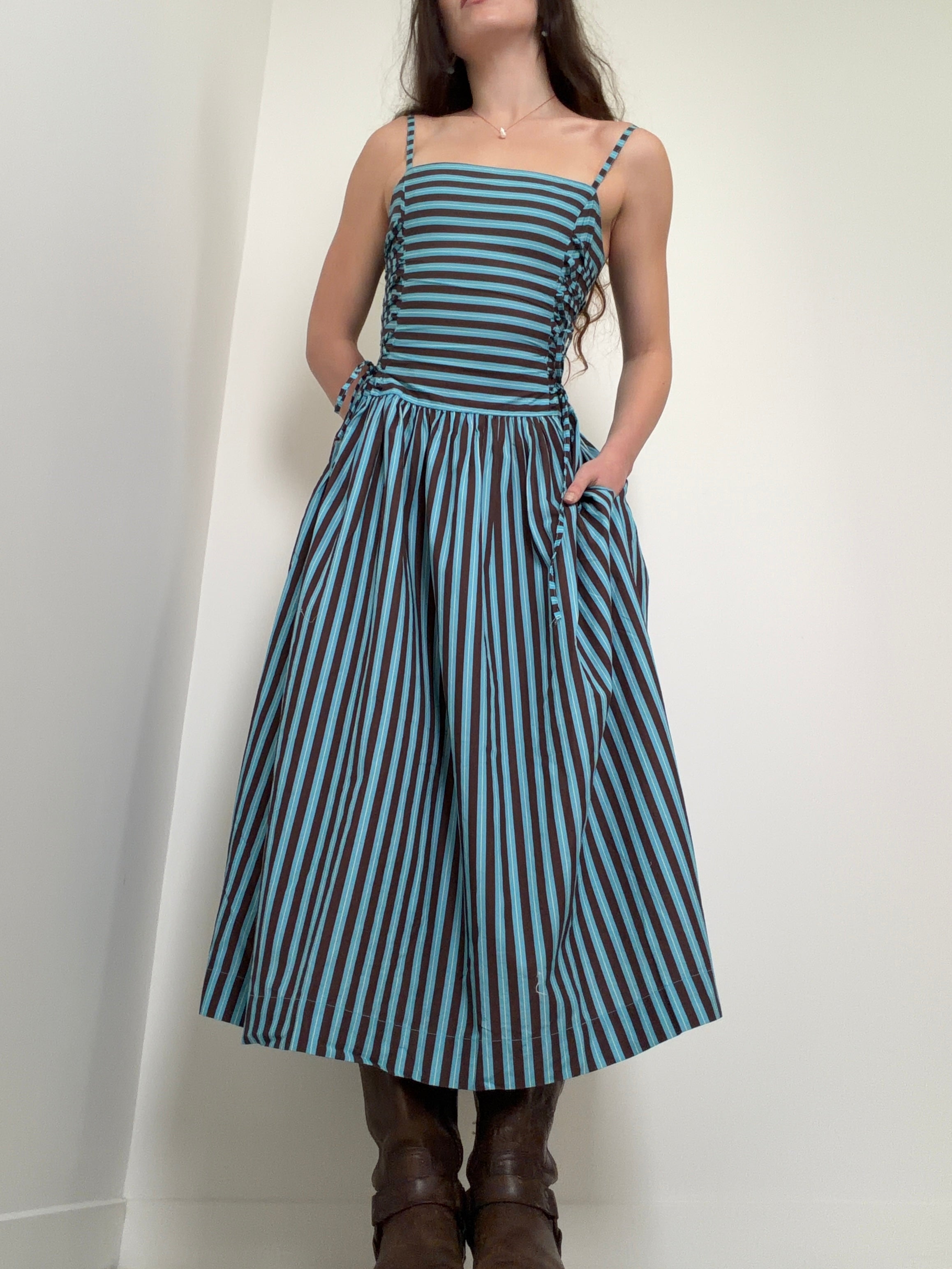 Angelina Stripe Midi Dress
