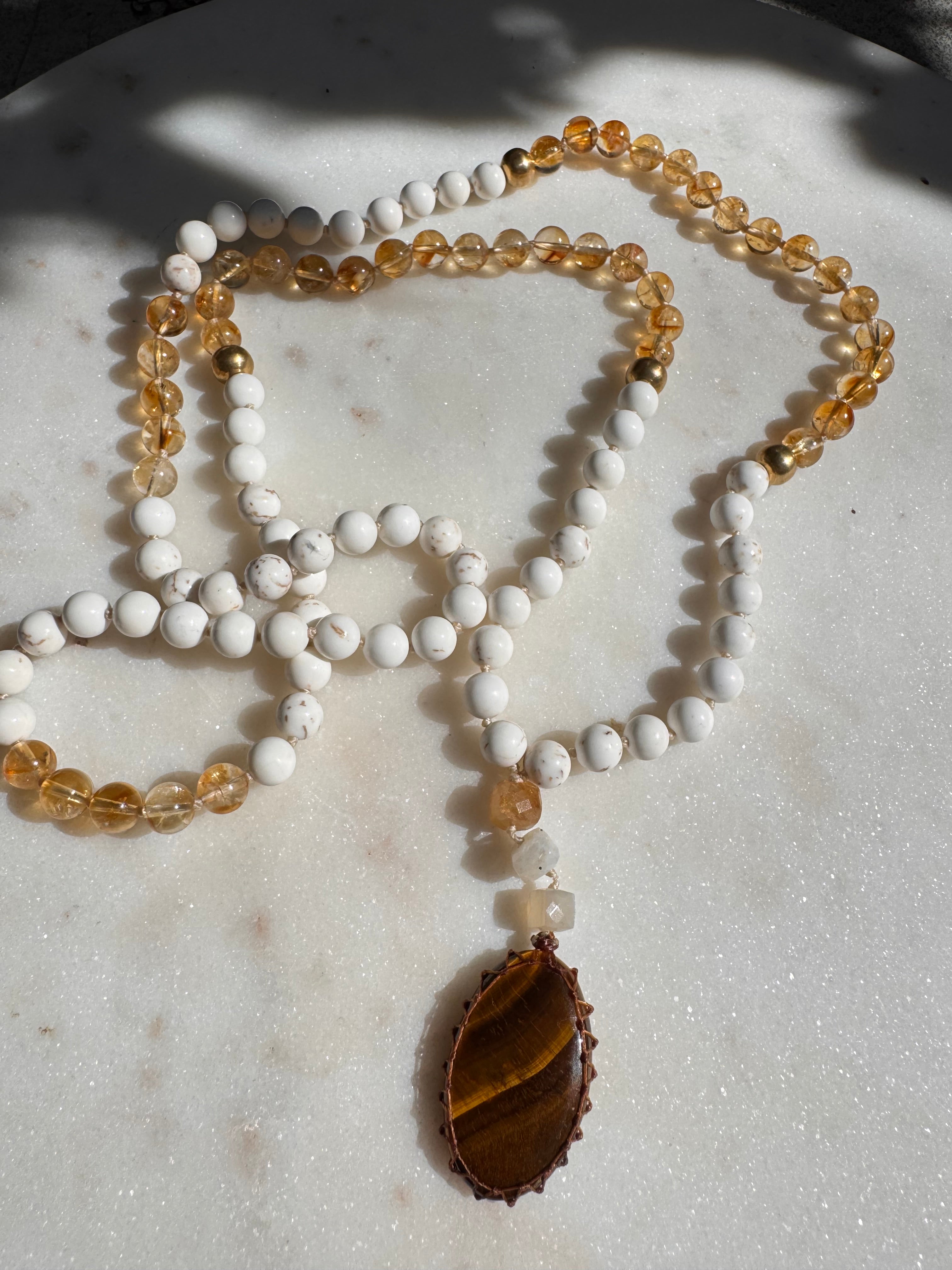 Brown Rhodochrosite With Citrine Mala