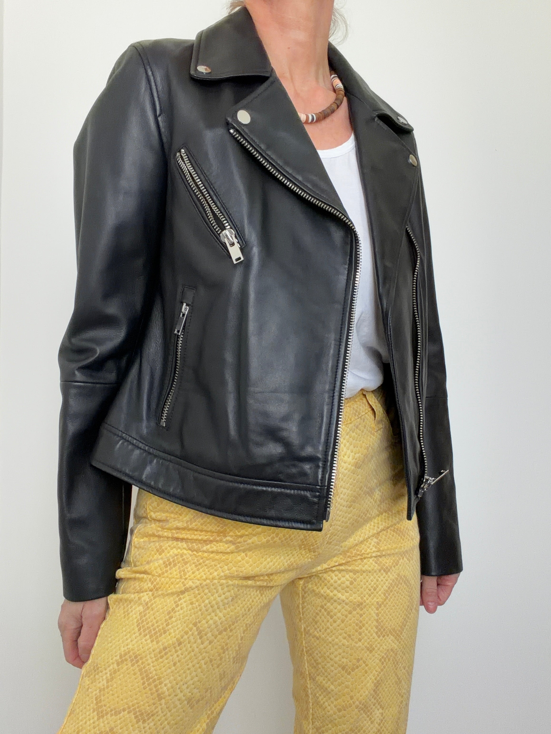 Classic Black Biker Jacket Leather