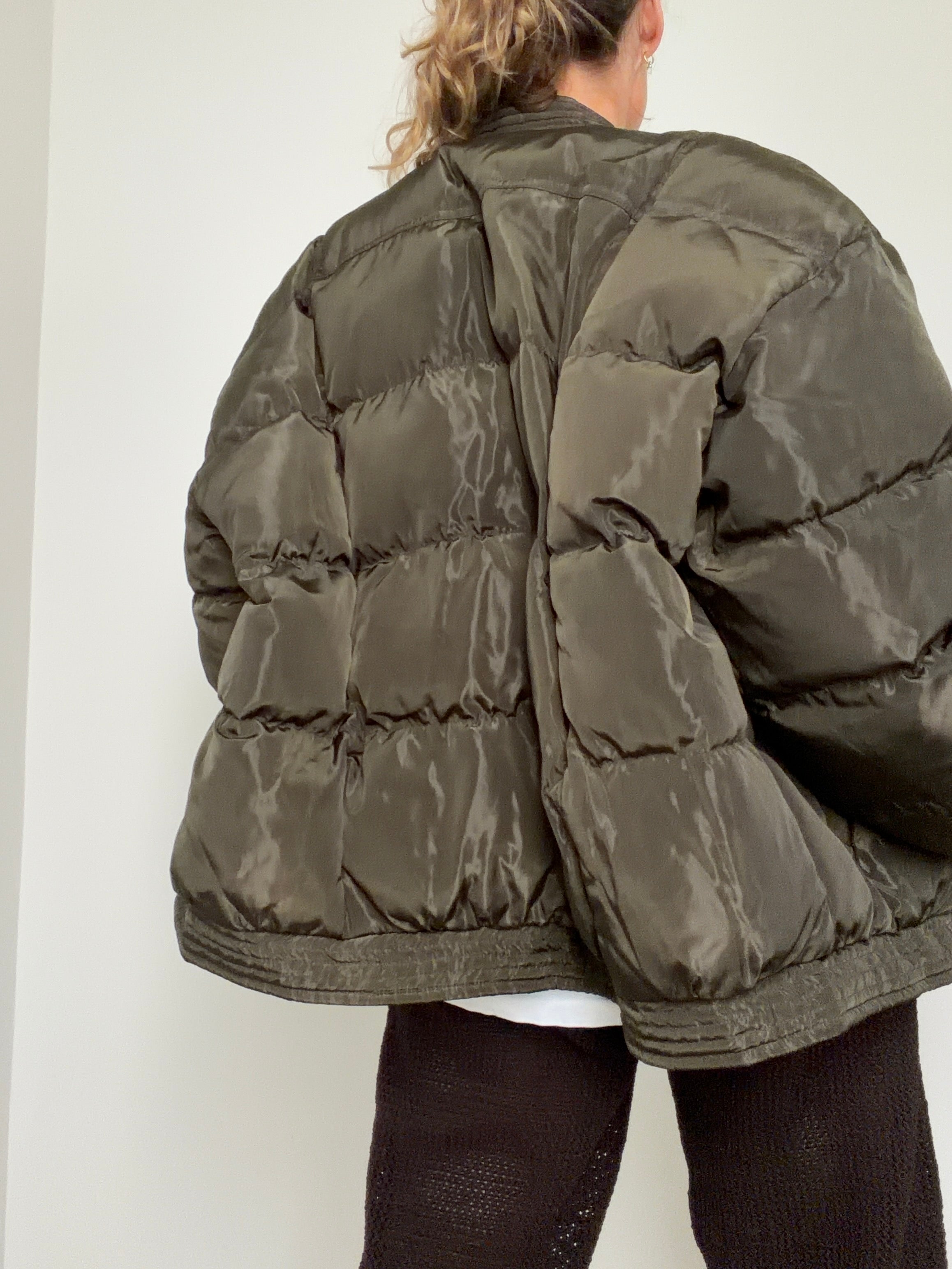 Green Kimono Puffer Jacket