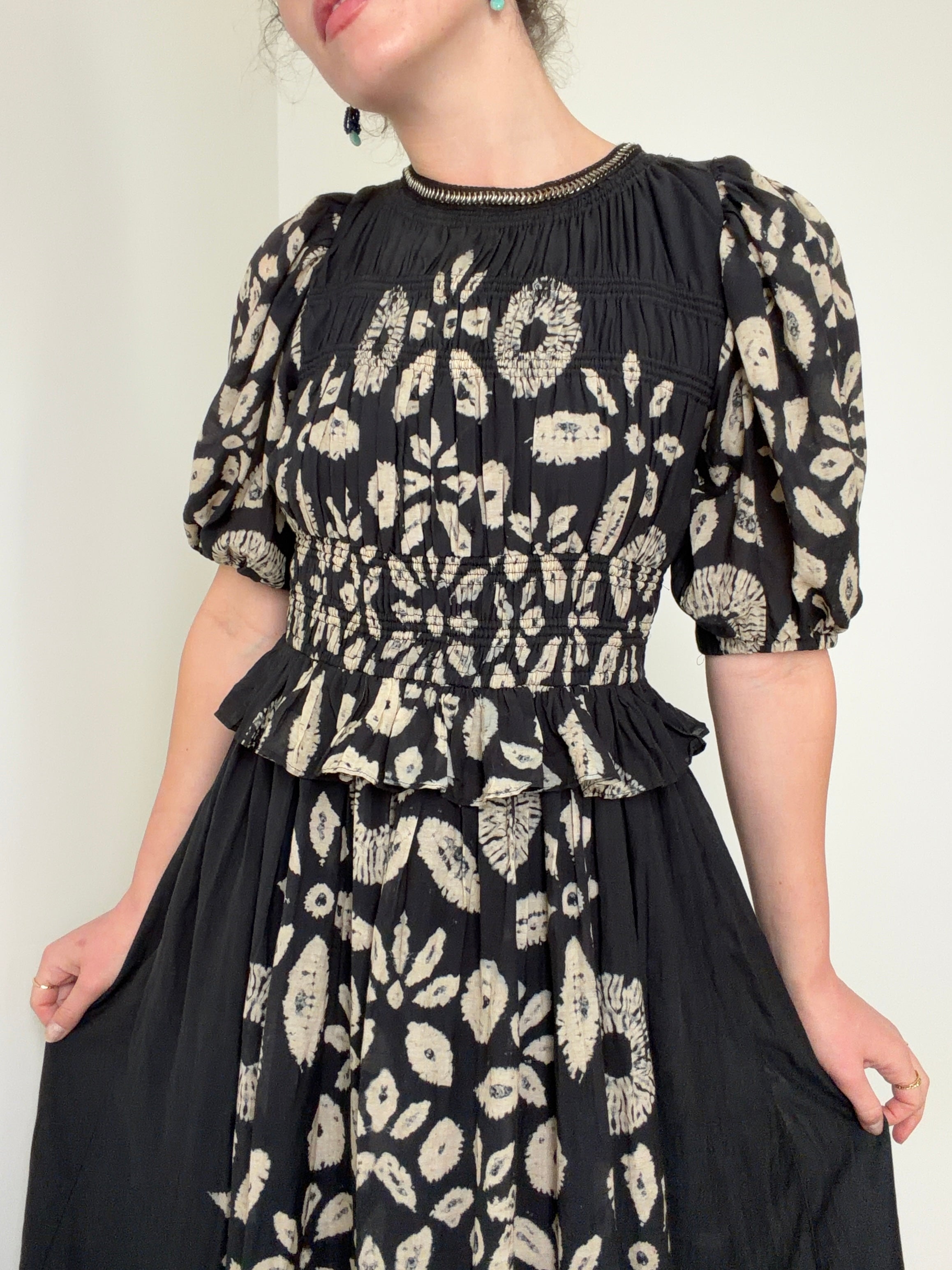 Batik Floral Midi Dress