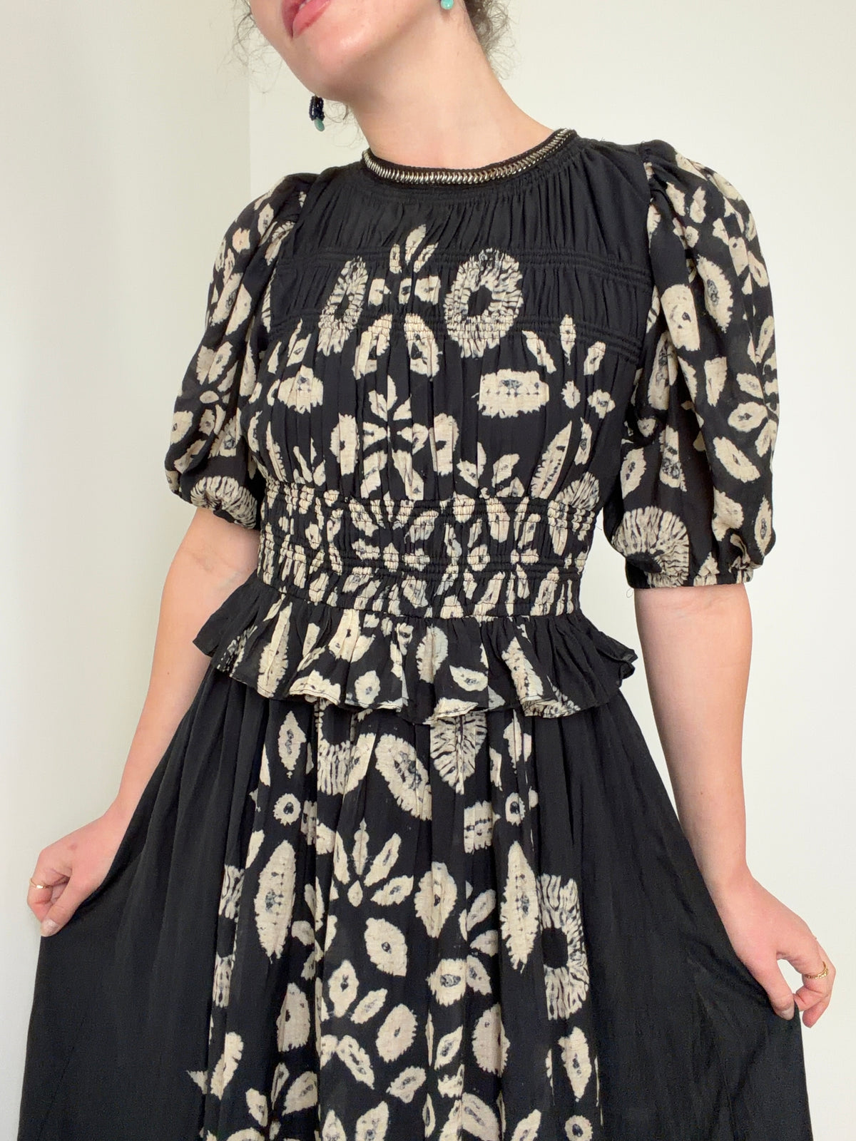 Batik Floral Midi Dress