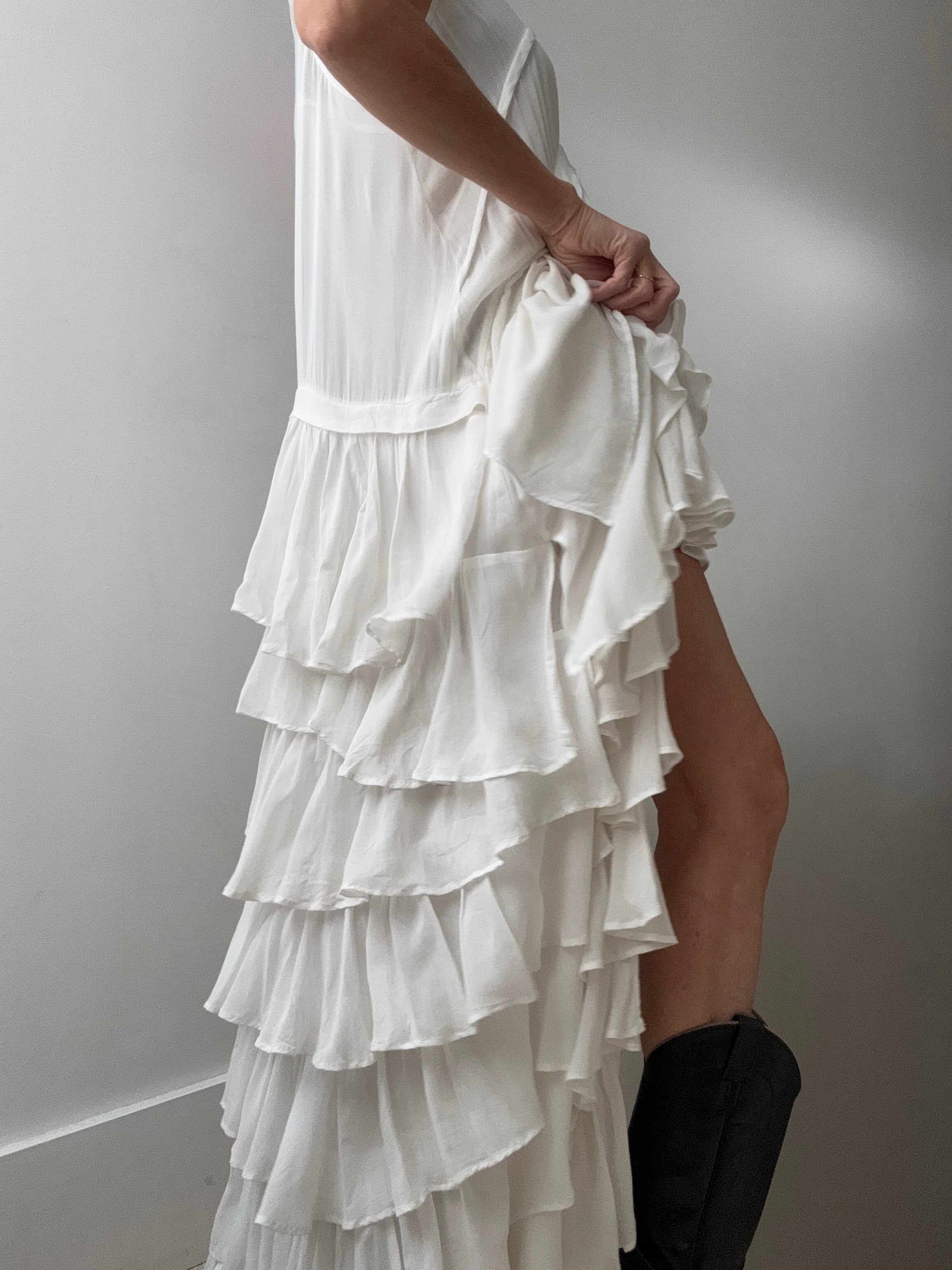 All Saints Dresses Cavarly Tiered Ruffle Maxi Dress Cream