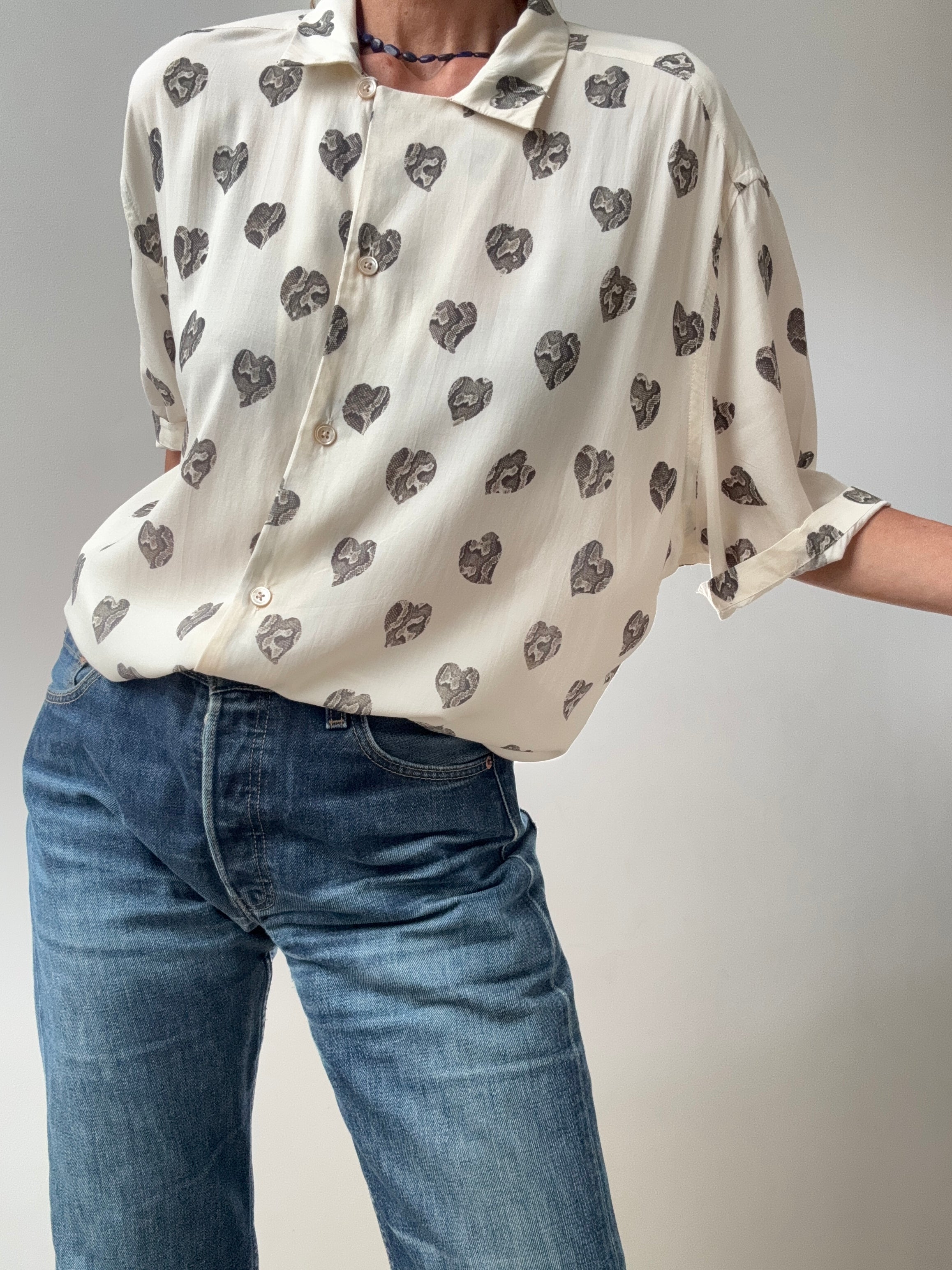 All Saints Shirts Snake Hearts Shirt