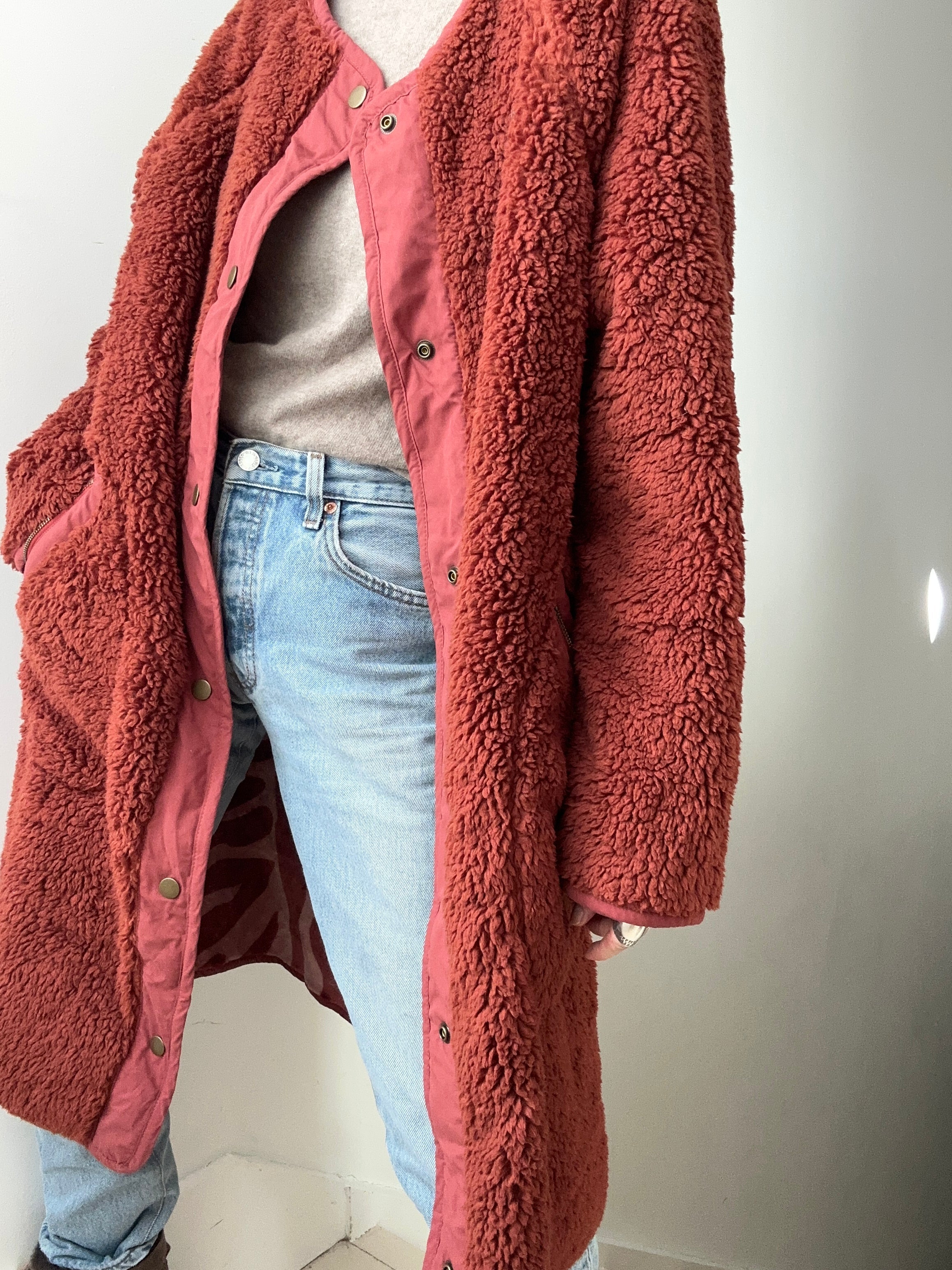 By Anthropologie Long Teddy Sherpa Jacket