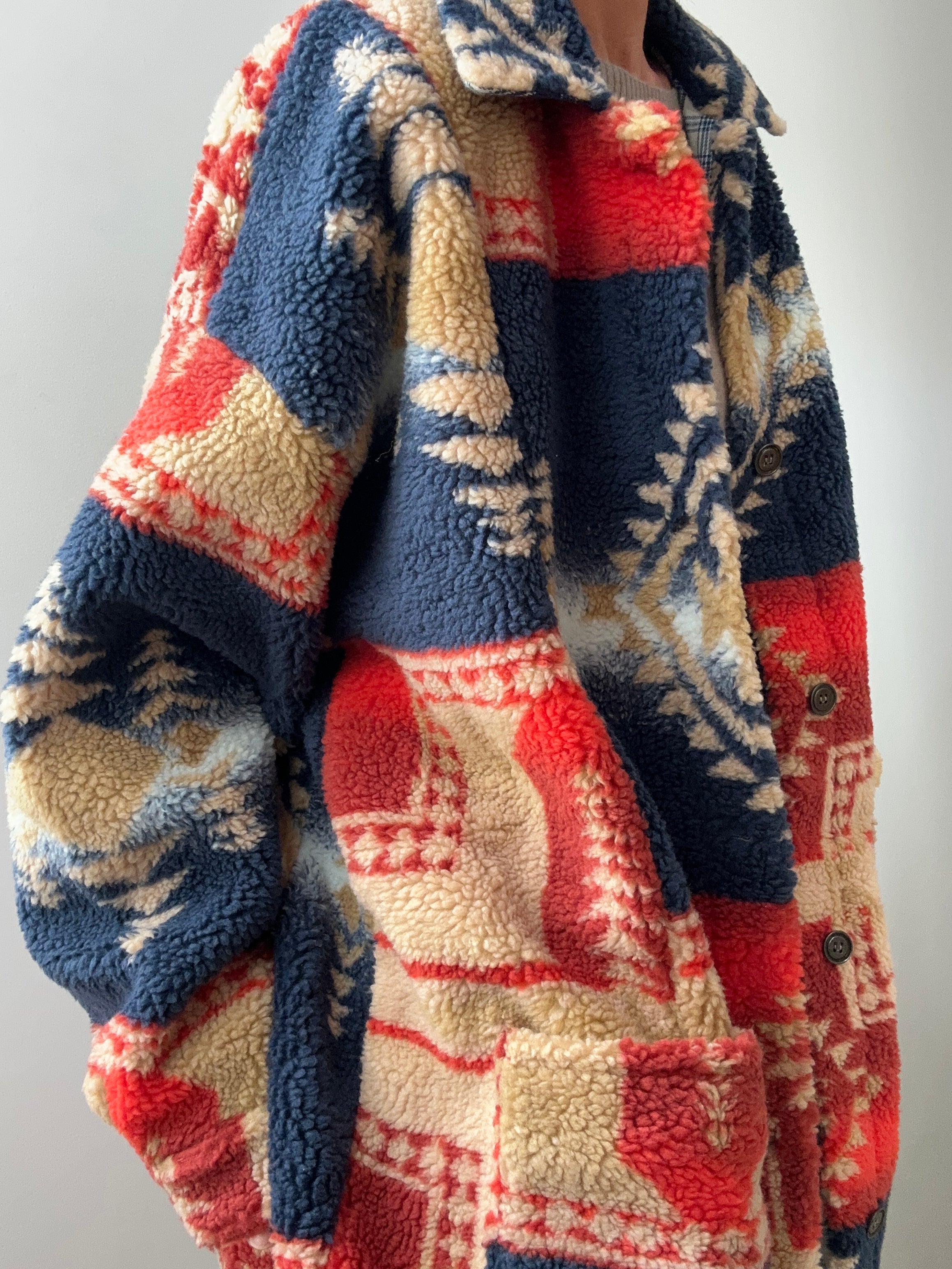 Pilcro Southwest Indian Sherpa Duster Coat | Coats