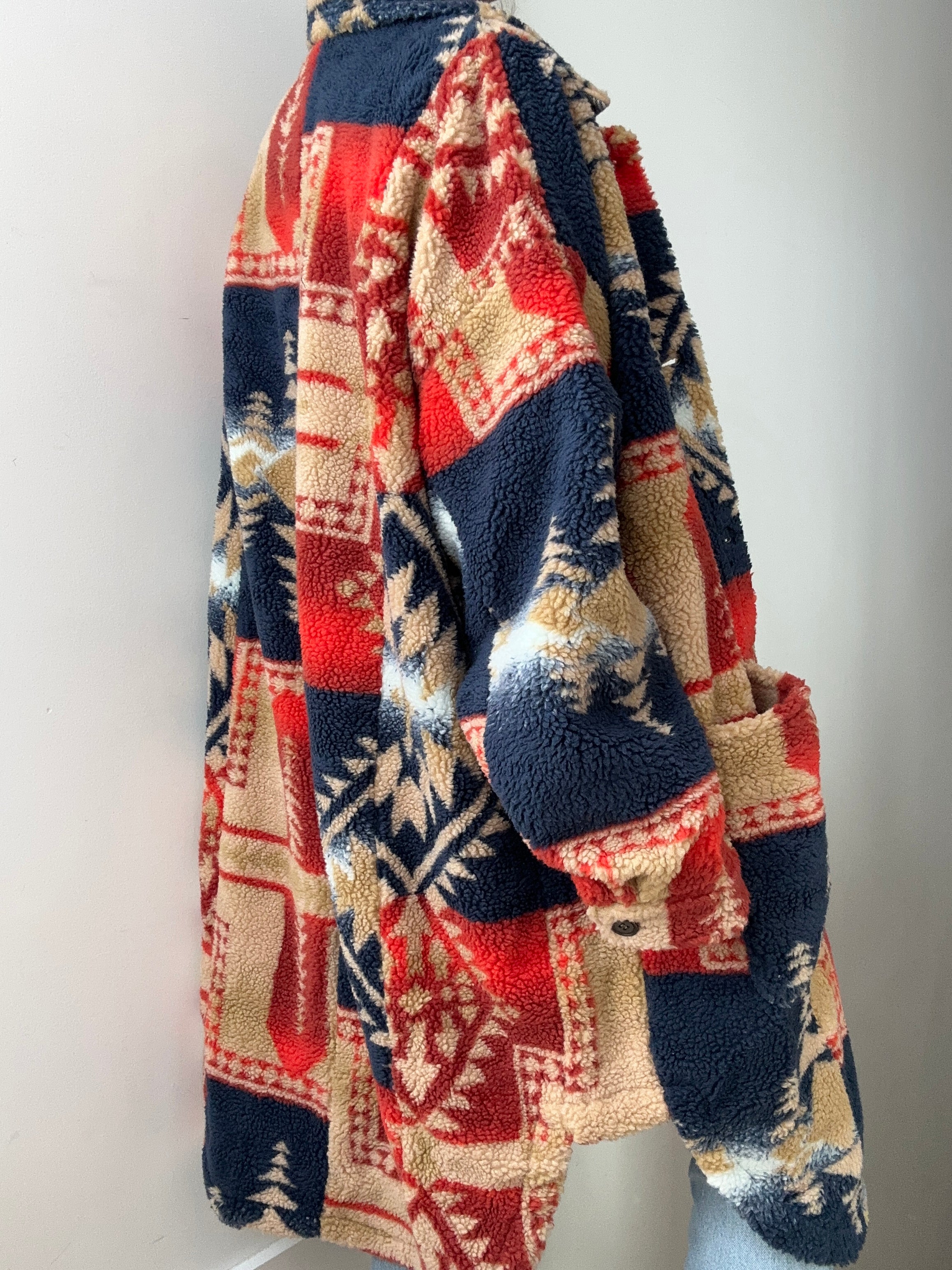 Pilcro Southwest Indian Sherpa Duster Coat | Coats