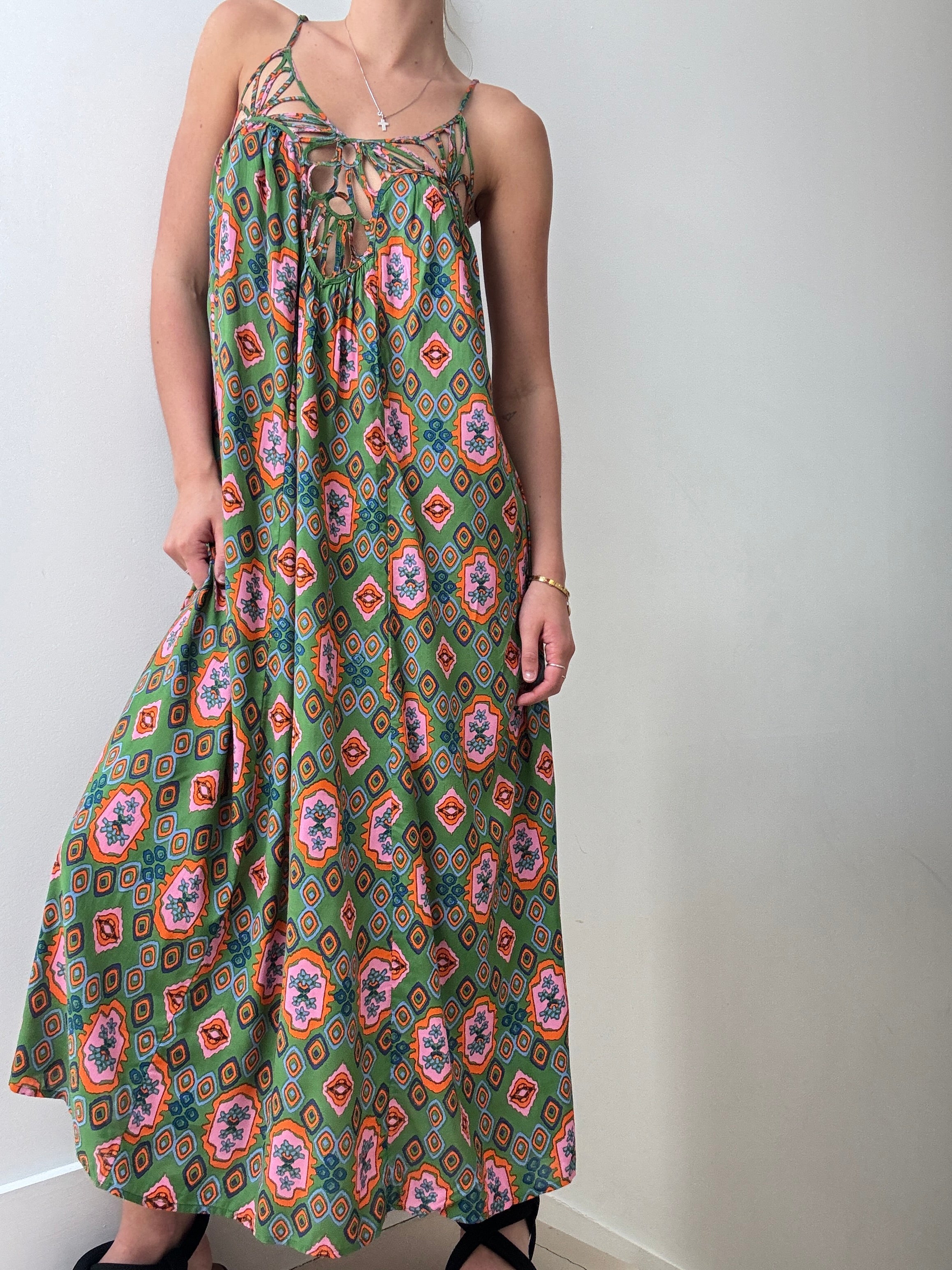 Anthropologie Dresses Green Motif Dress