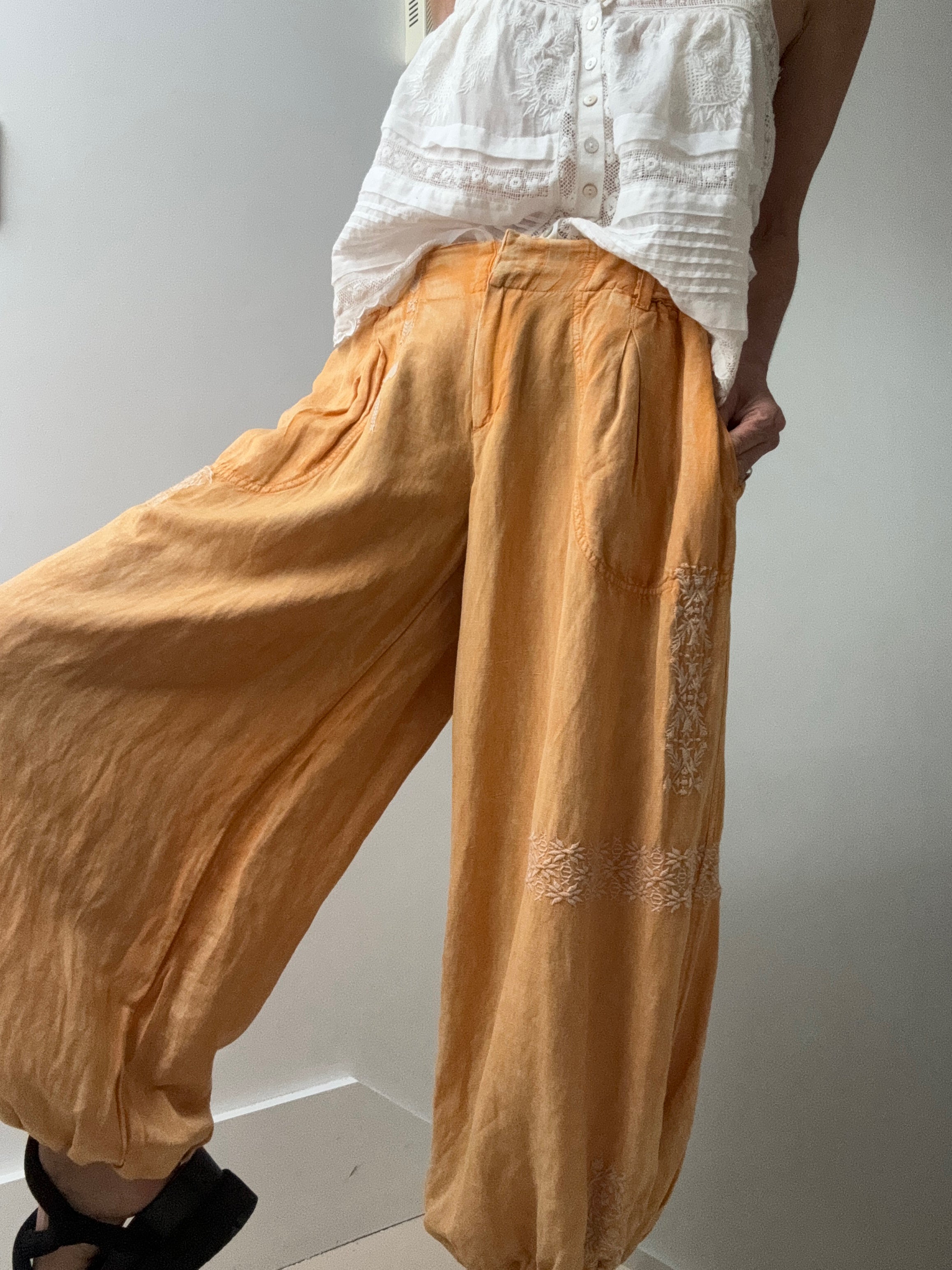 Anthropologie Pants Embroidered Parachute Pants Mango